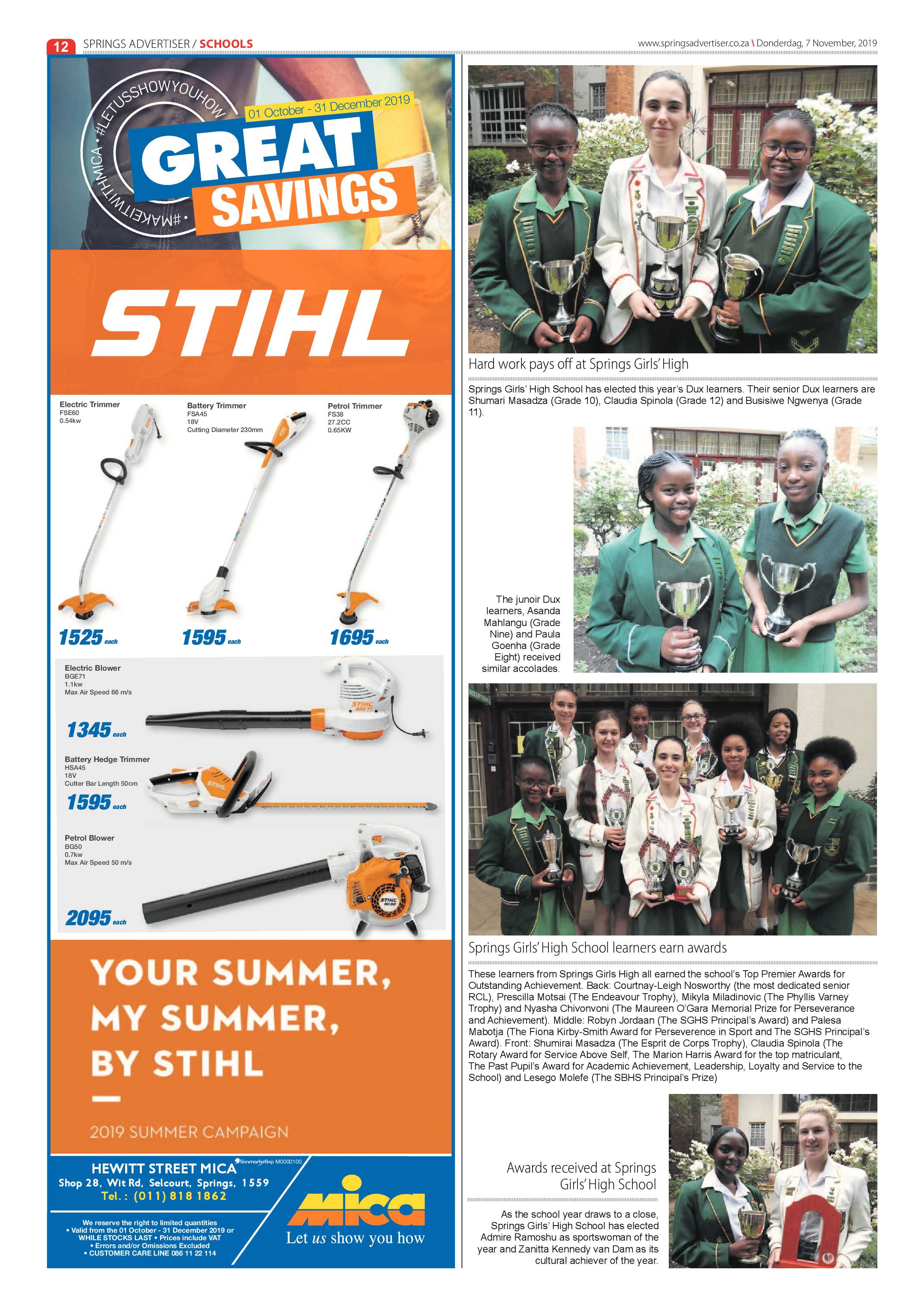 Springs Advertiser 07 November 2019 page 12