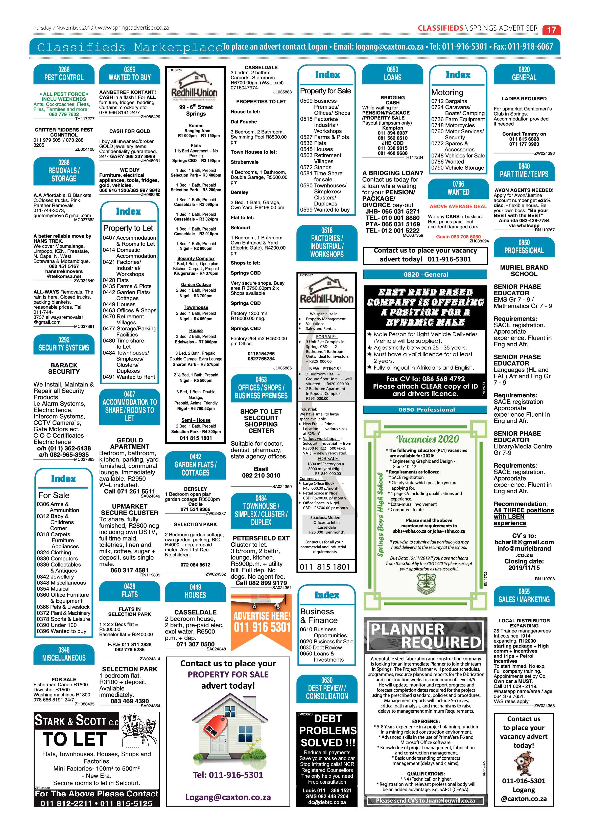 Springs Advertiser 07 November 2019 page 17