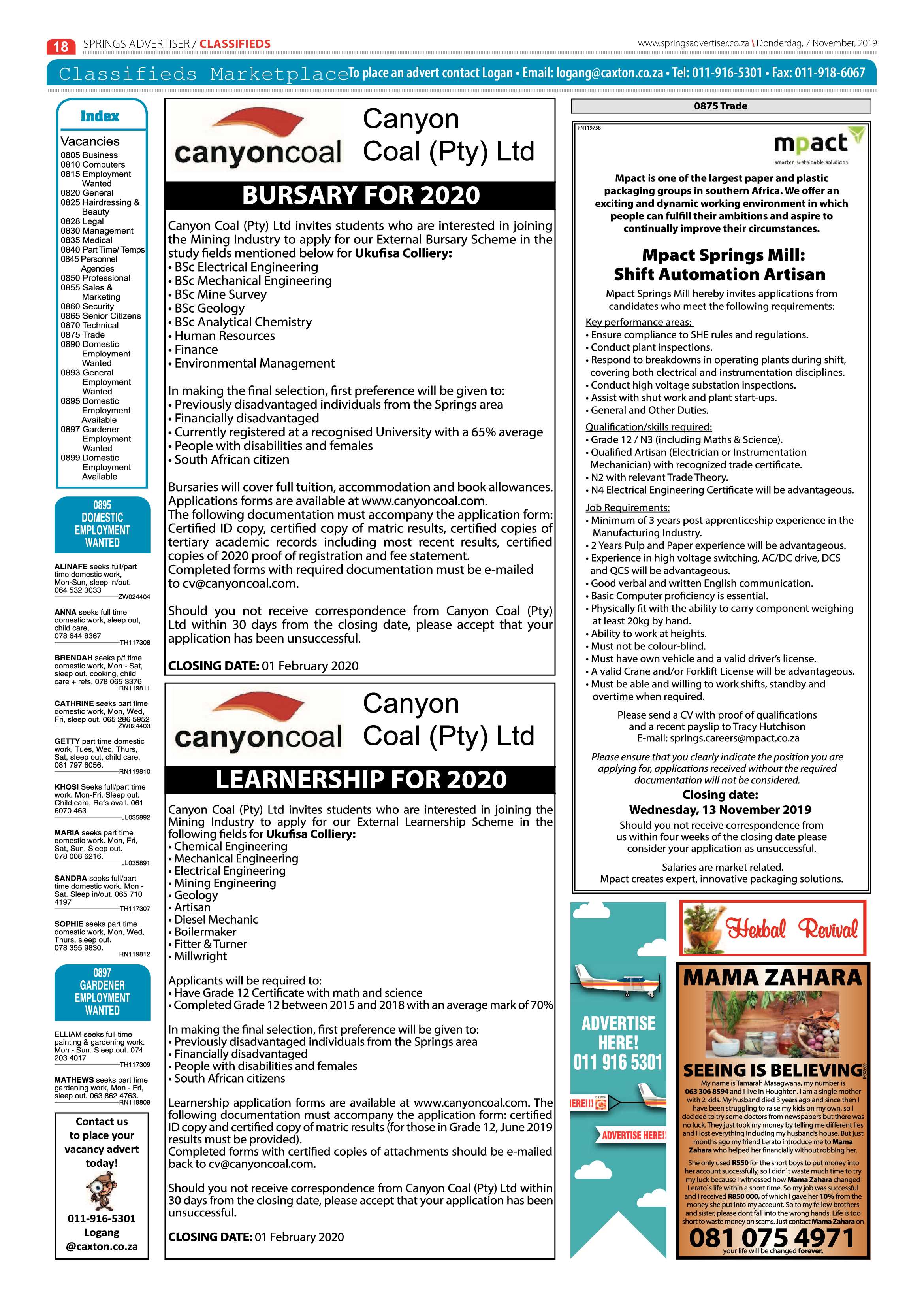 Springs Advertiser 07 November 2019 page 18