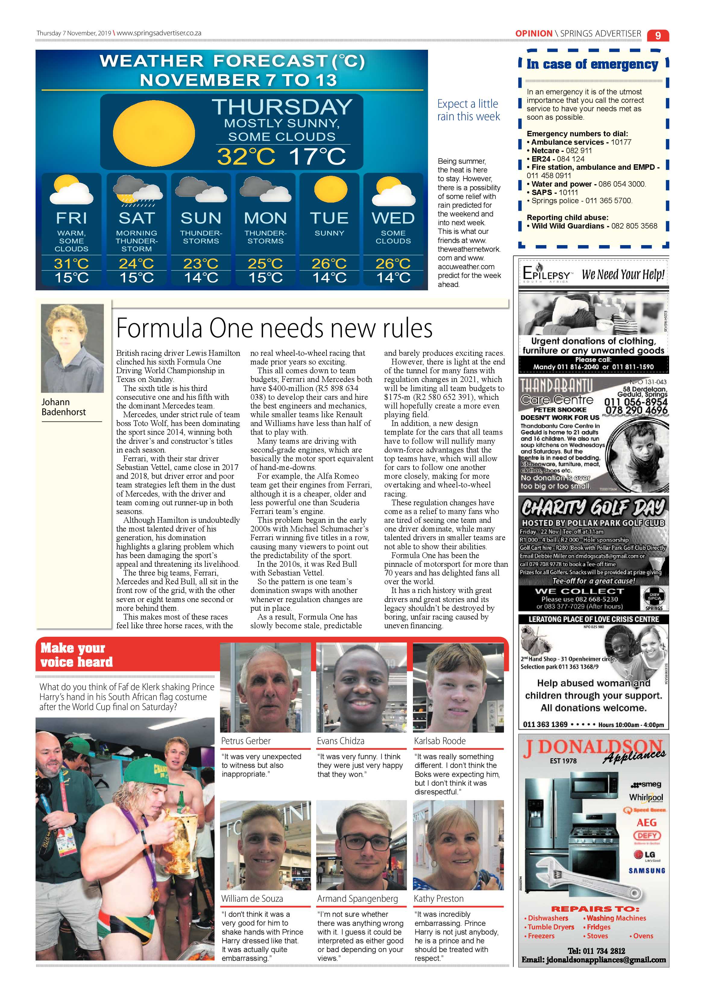 Springs Advertiser 07 November 2019 page 9