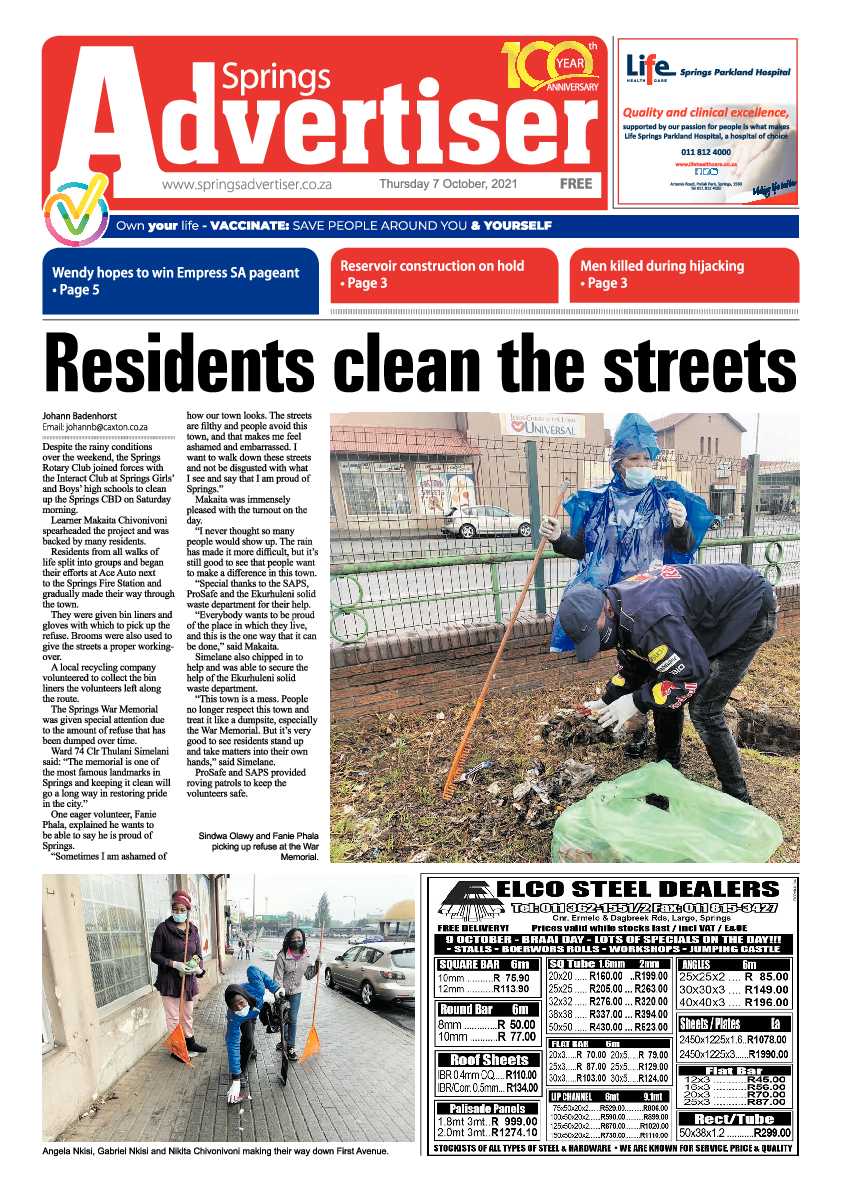 Springs Advertiser 07 October 2021 page 1