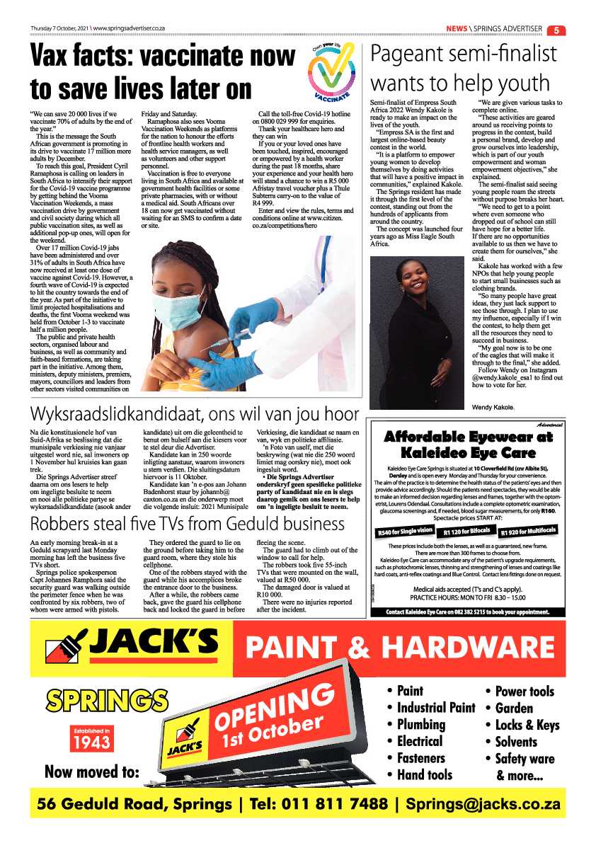 Springs Advertiser 07 October 2021 page 5