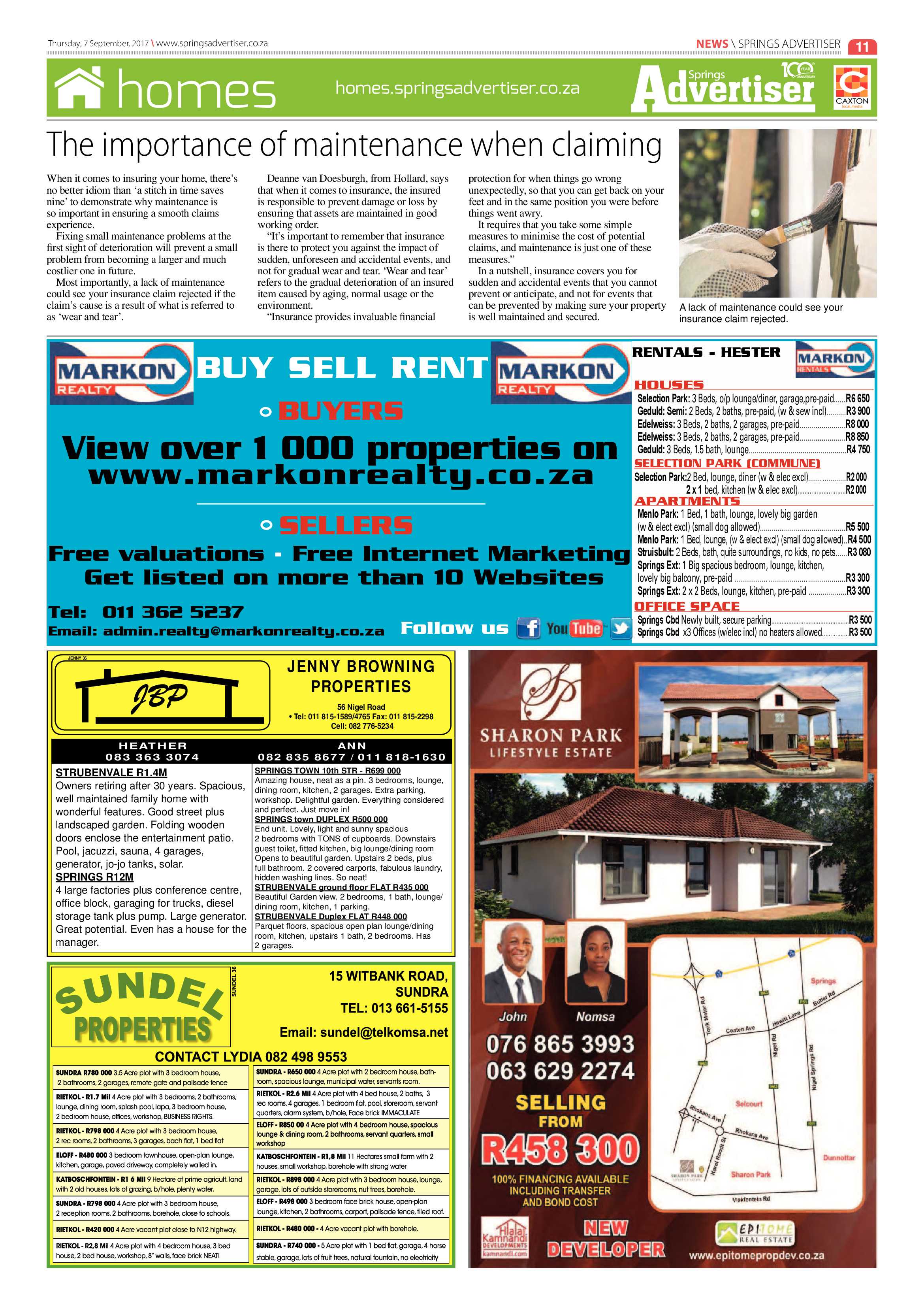 Springs Advertiser 07 September 2017 page 11