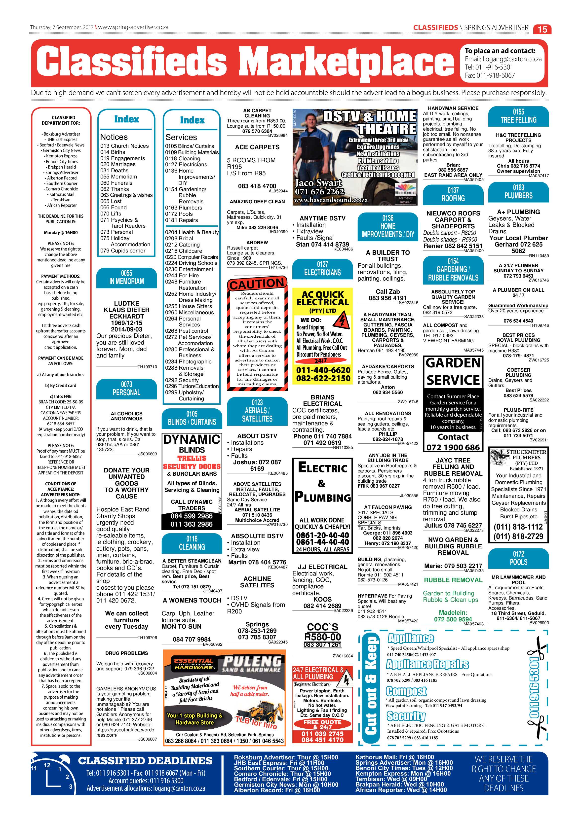 Springs Advertiser 07 September 2017 page 15