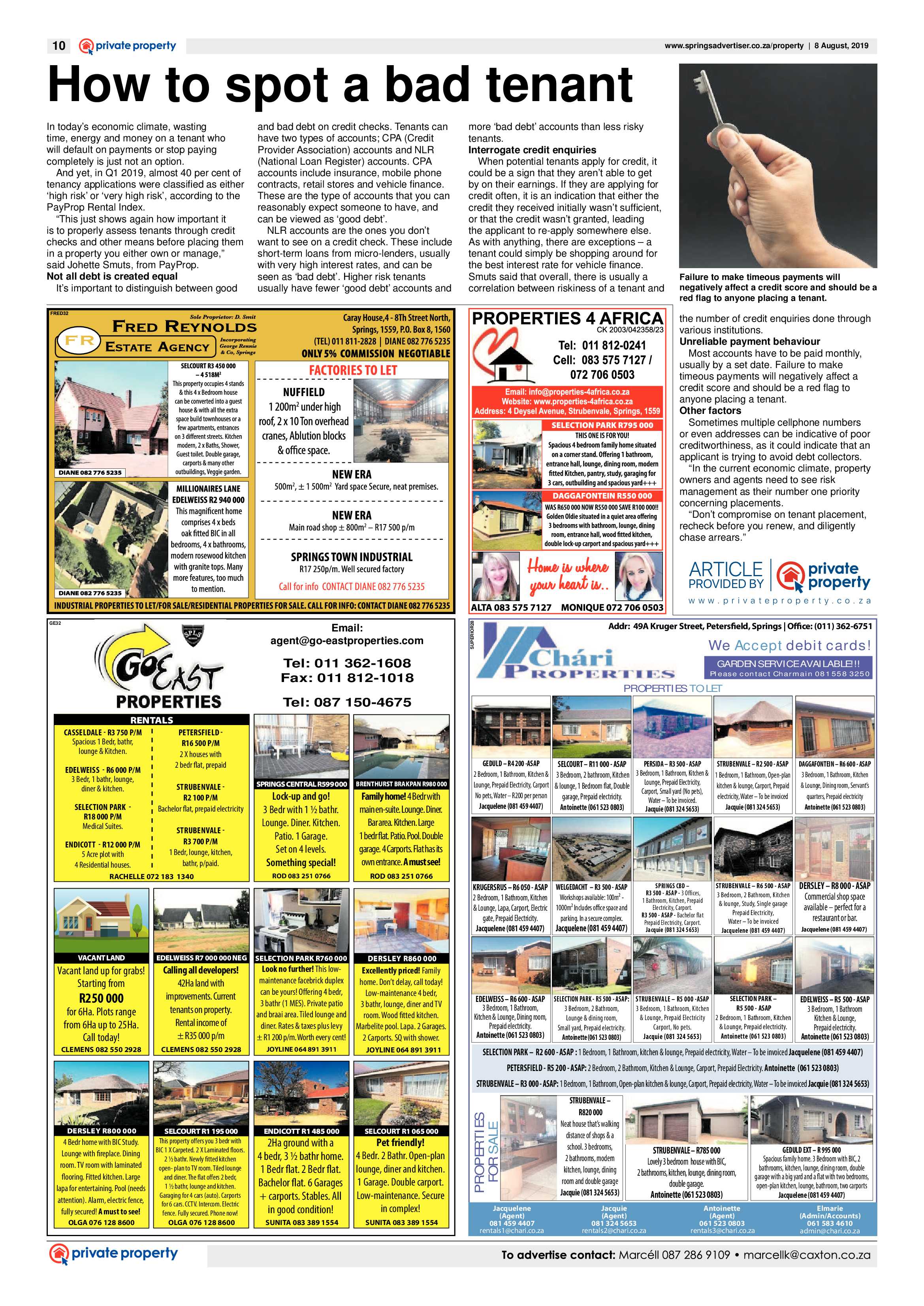 Springs Advertiser 08 August 2019 page 10