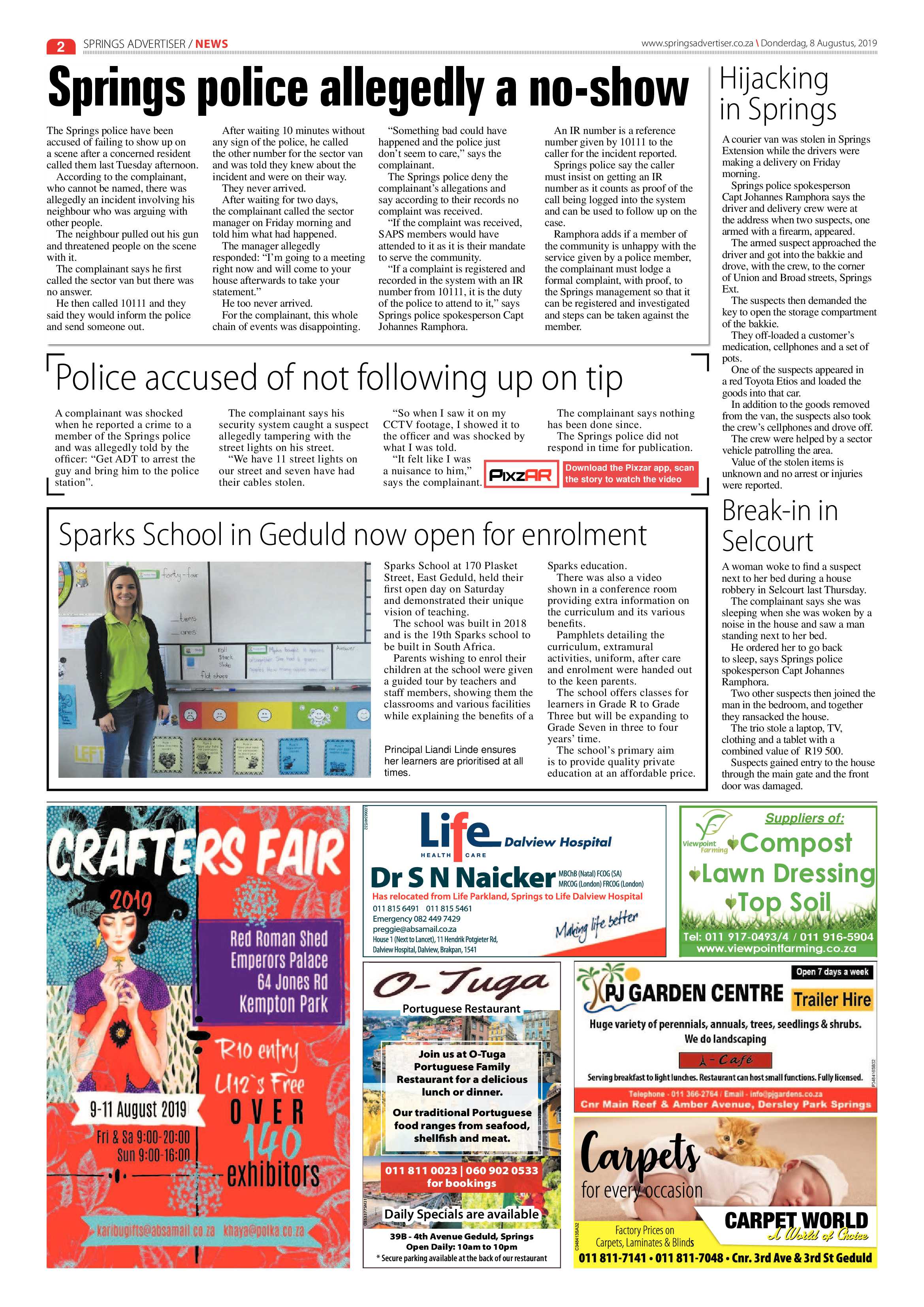 Springs Advertiser 08 August 2019 page 2
