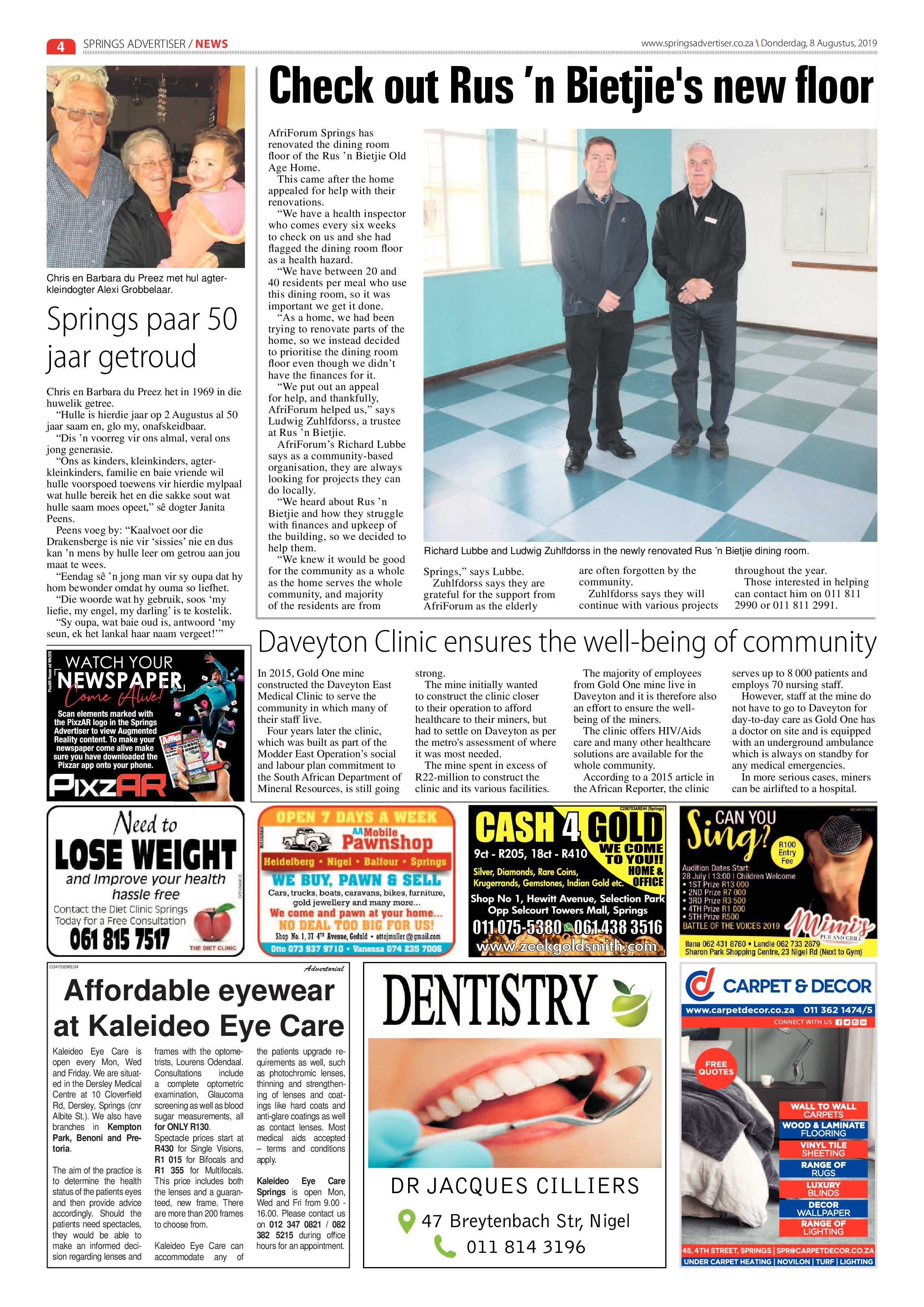 Springs Advertiser 08 August 2019 page 4