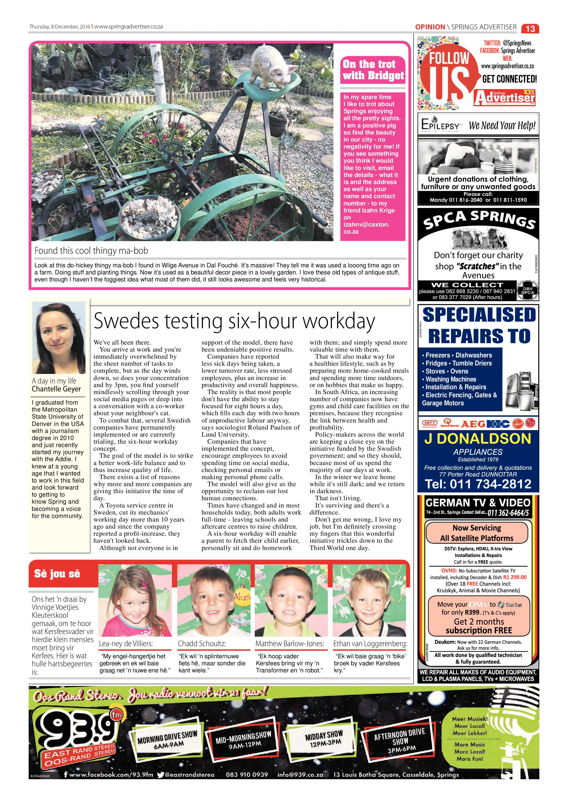 Springs Advertiser 08 December 2016 page 13