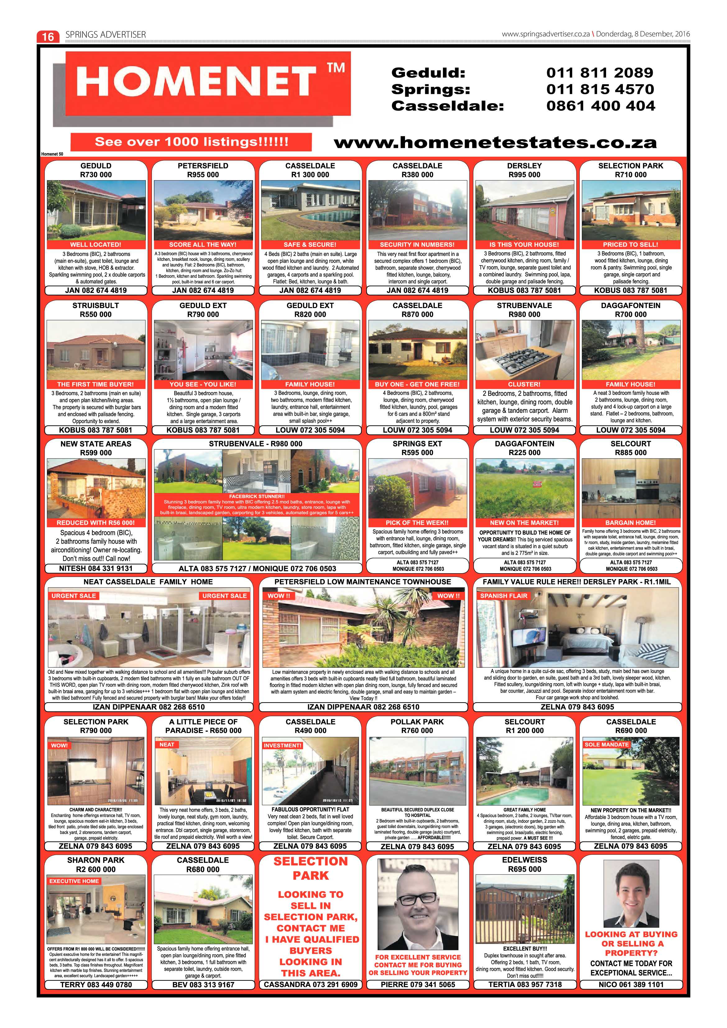 Springs Advertiser 08 December 2016 page 16