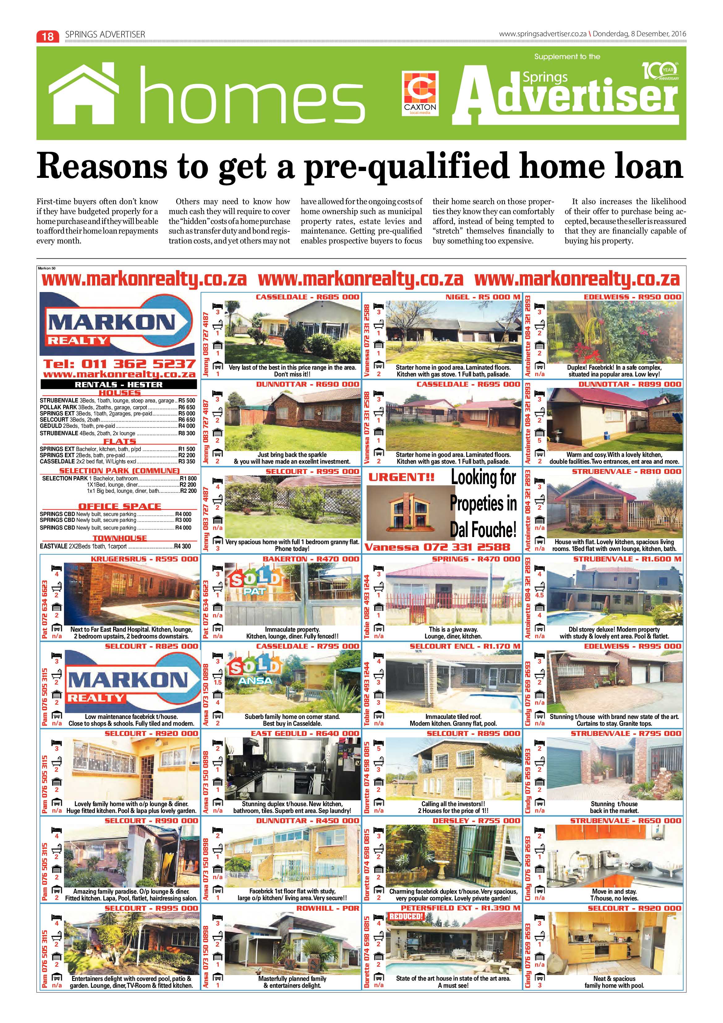 Springs Advertiser 08 December 2016 page 18