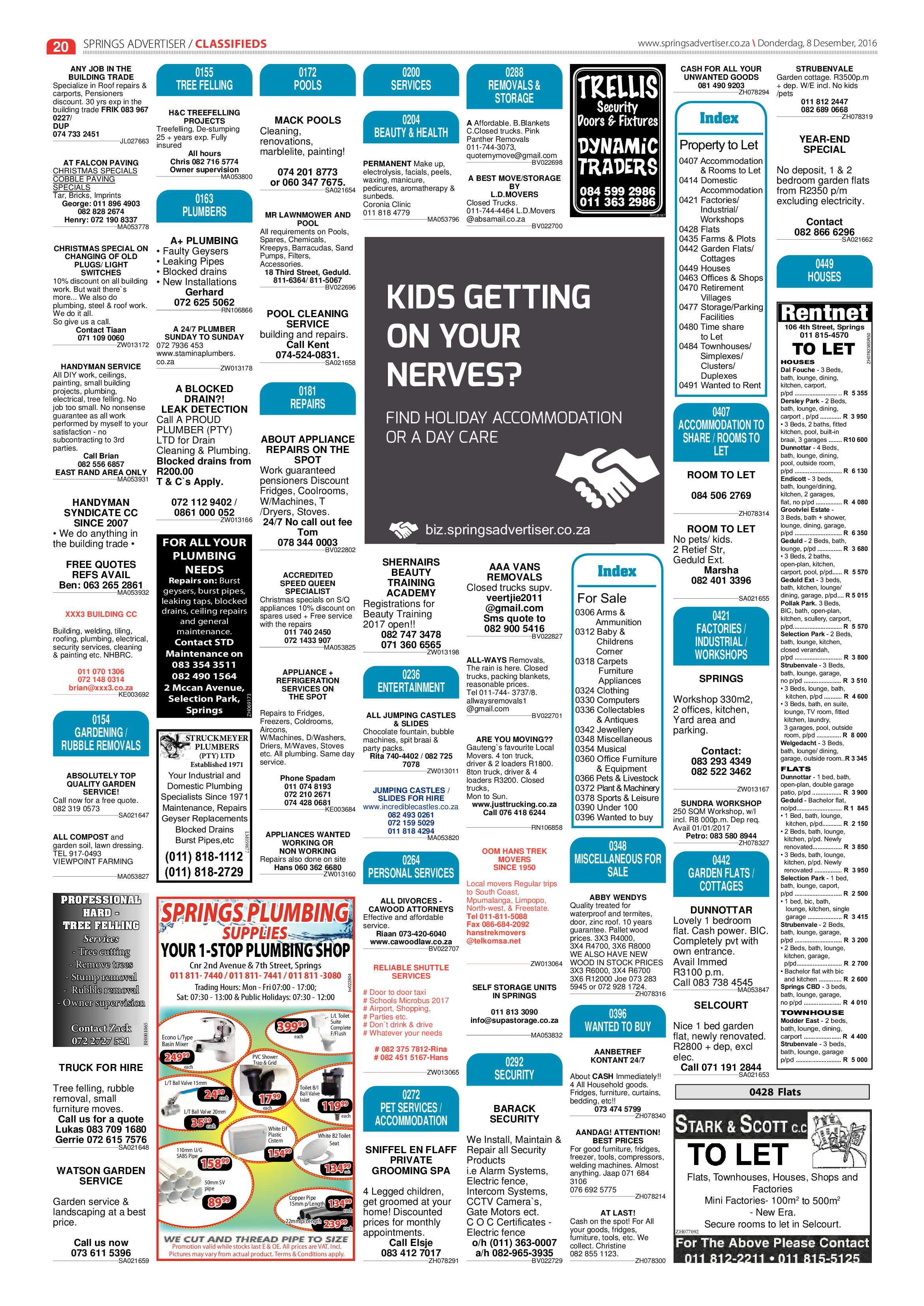Springs Advertiser 08 December 2016 page 20