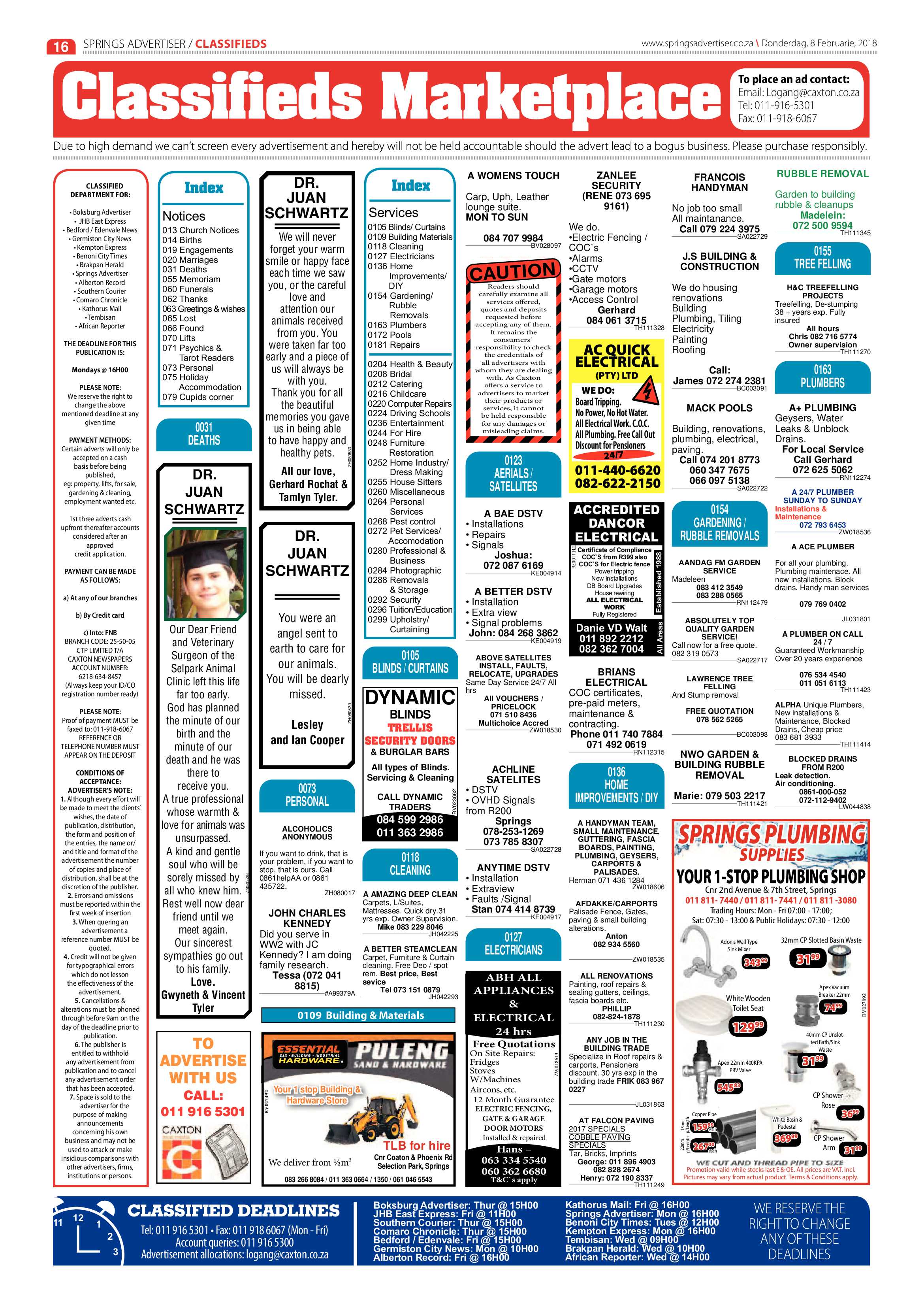 Springs Advertiser 08 February 2018 page 16