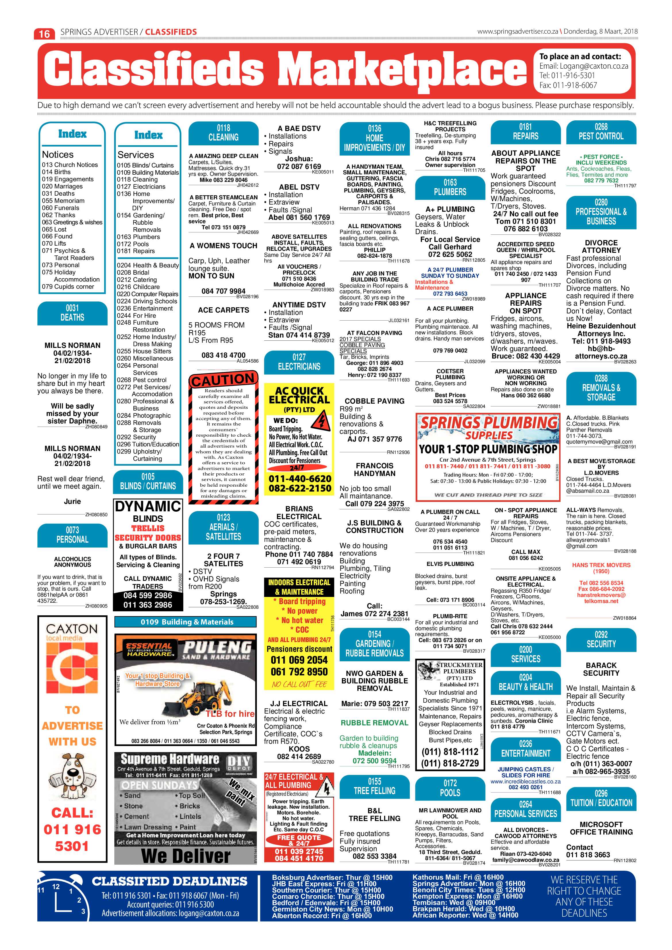 Springs Advertiser 08 March 2018 page 16