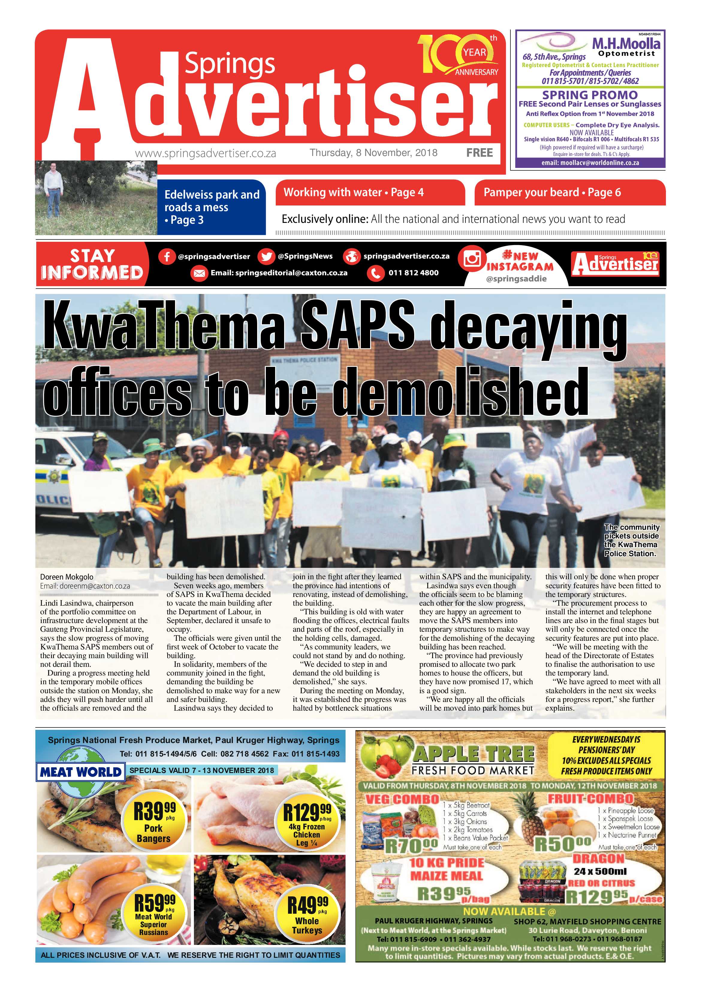 Springs Advertiser 08 November 2018 page 1