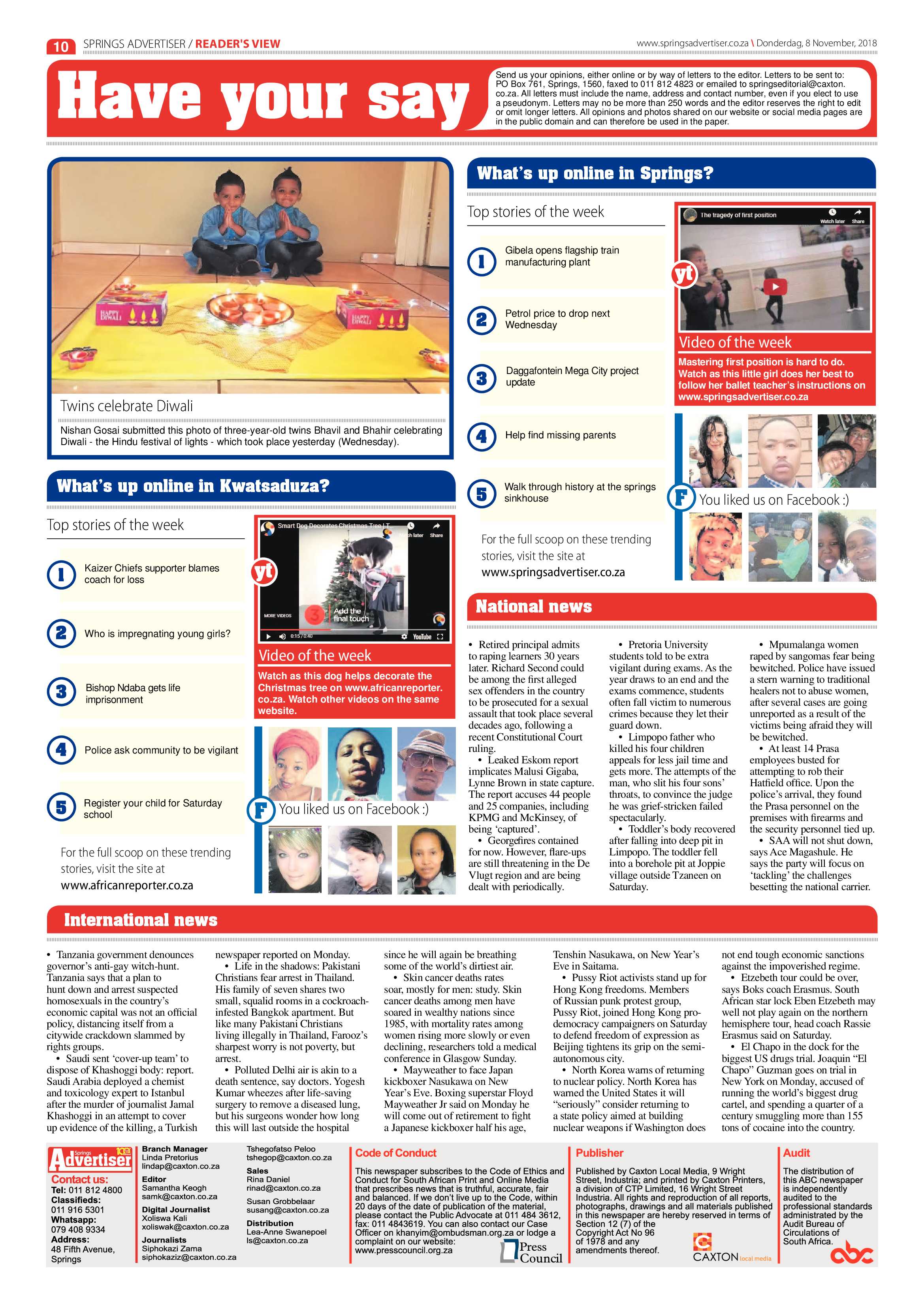 Springs Advertiser 08 November 2018 page 10