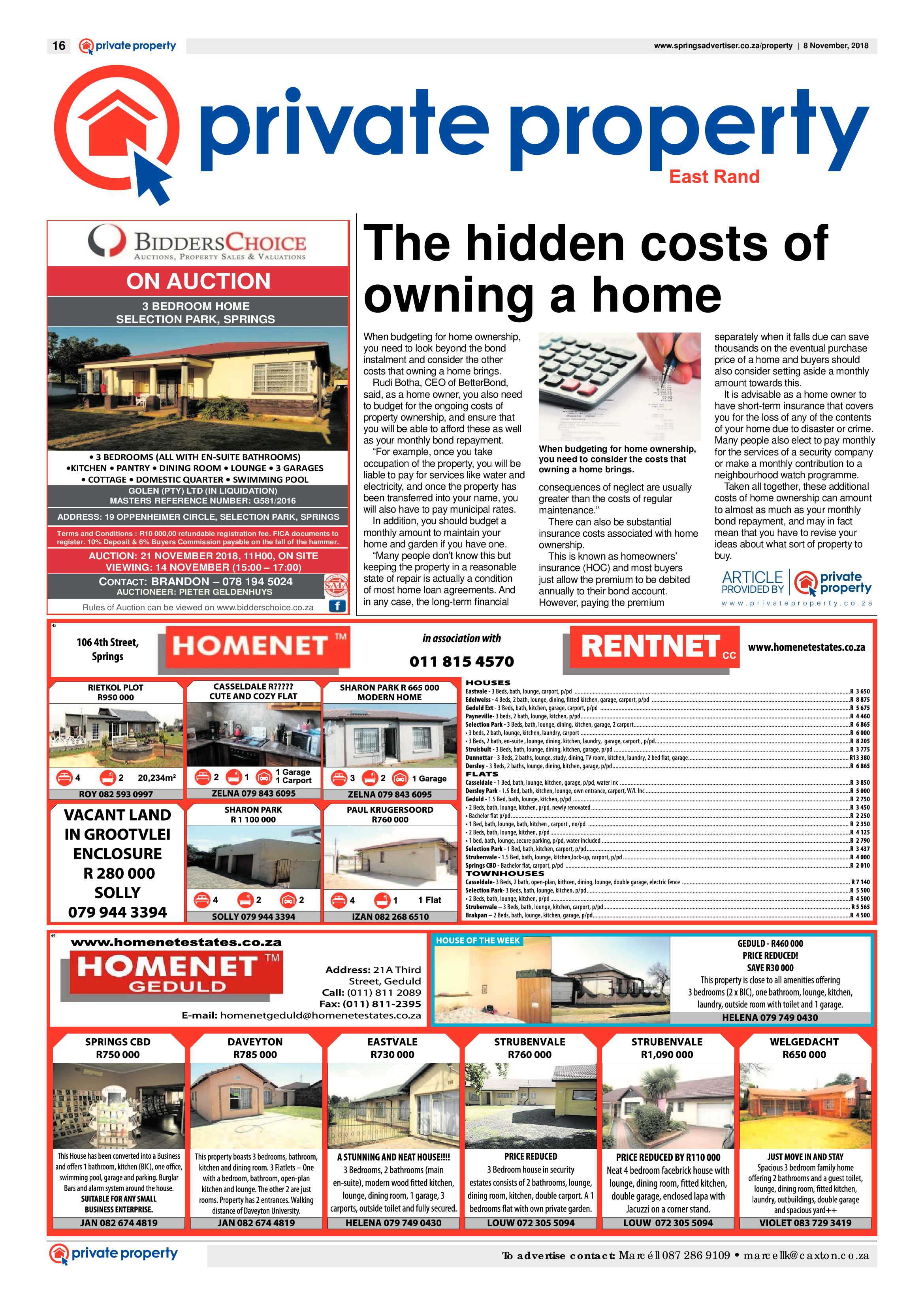 Springs Advertiser 08 November 2018 page 16