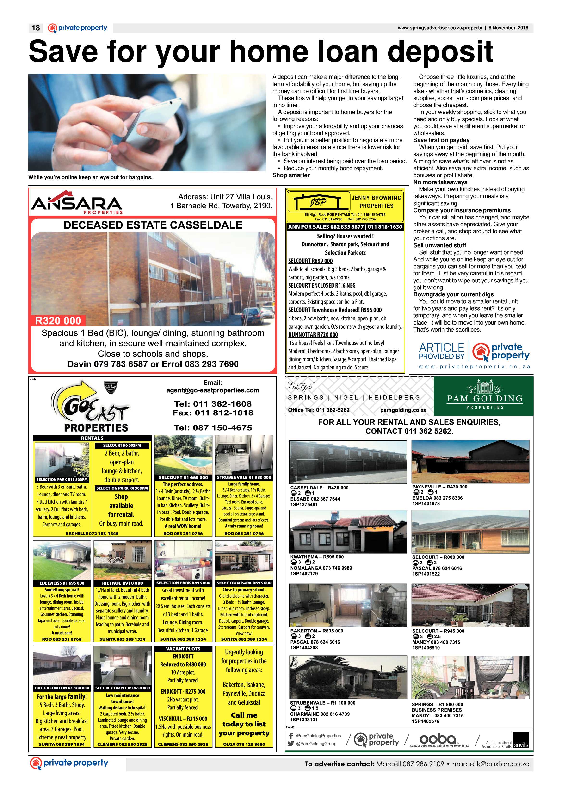 Springs Advertiser 08 November 2018 page 18