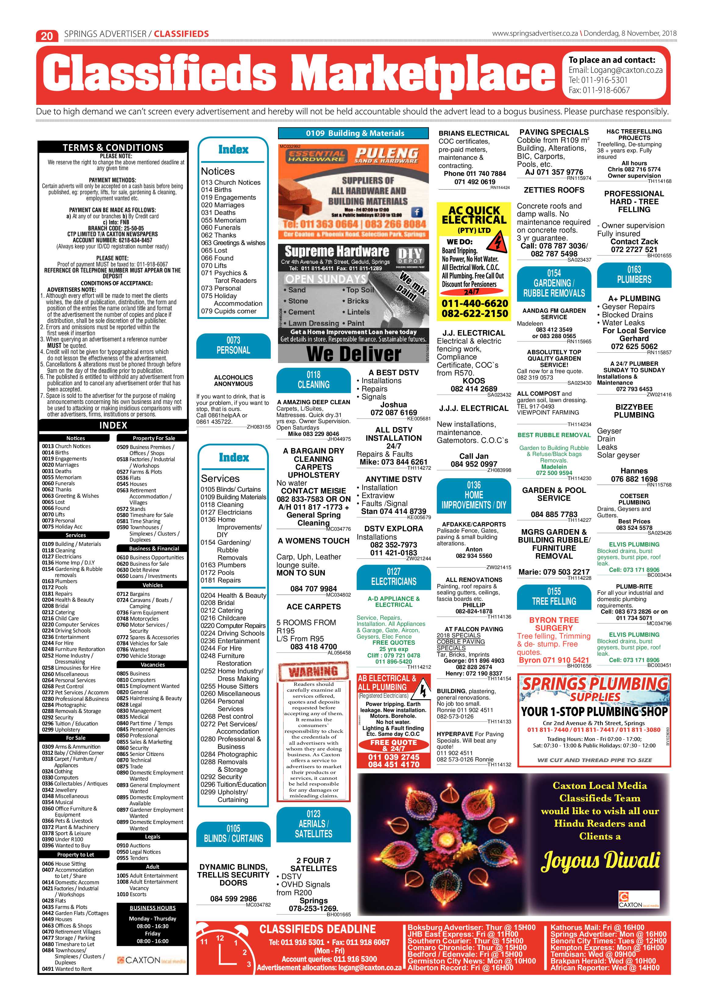 Springs Advertiser 08 November 2018 page 20