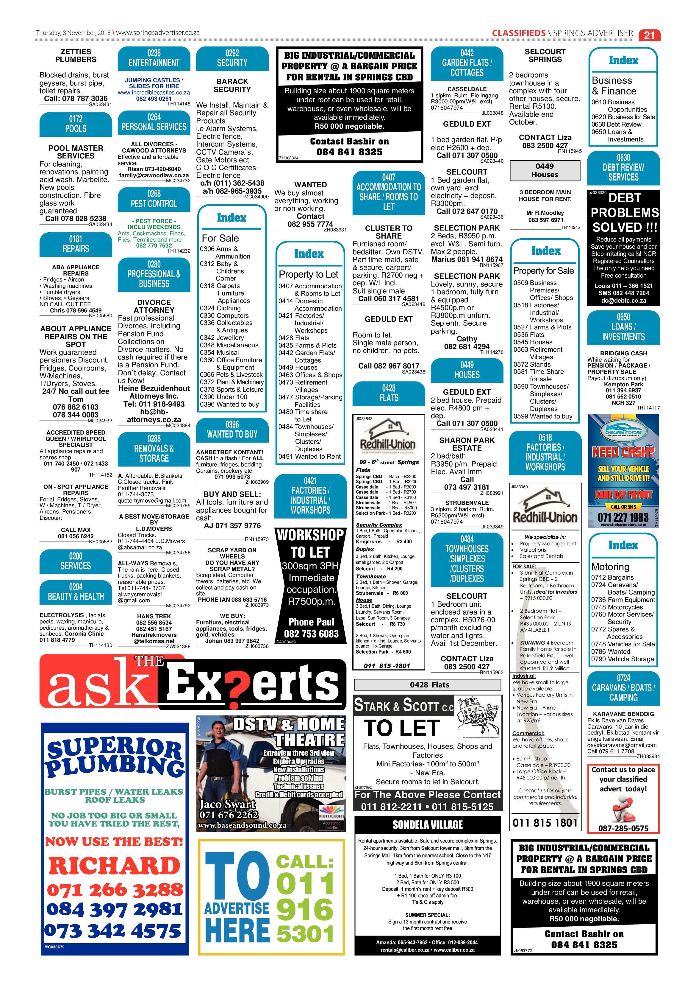 Springs Advertiser 08 November 2018 page 21