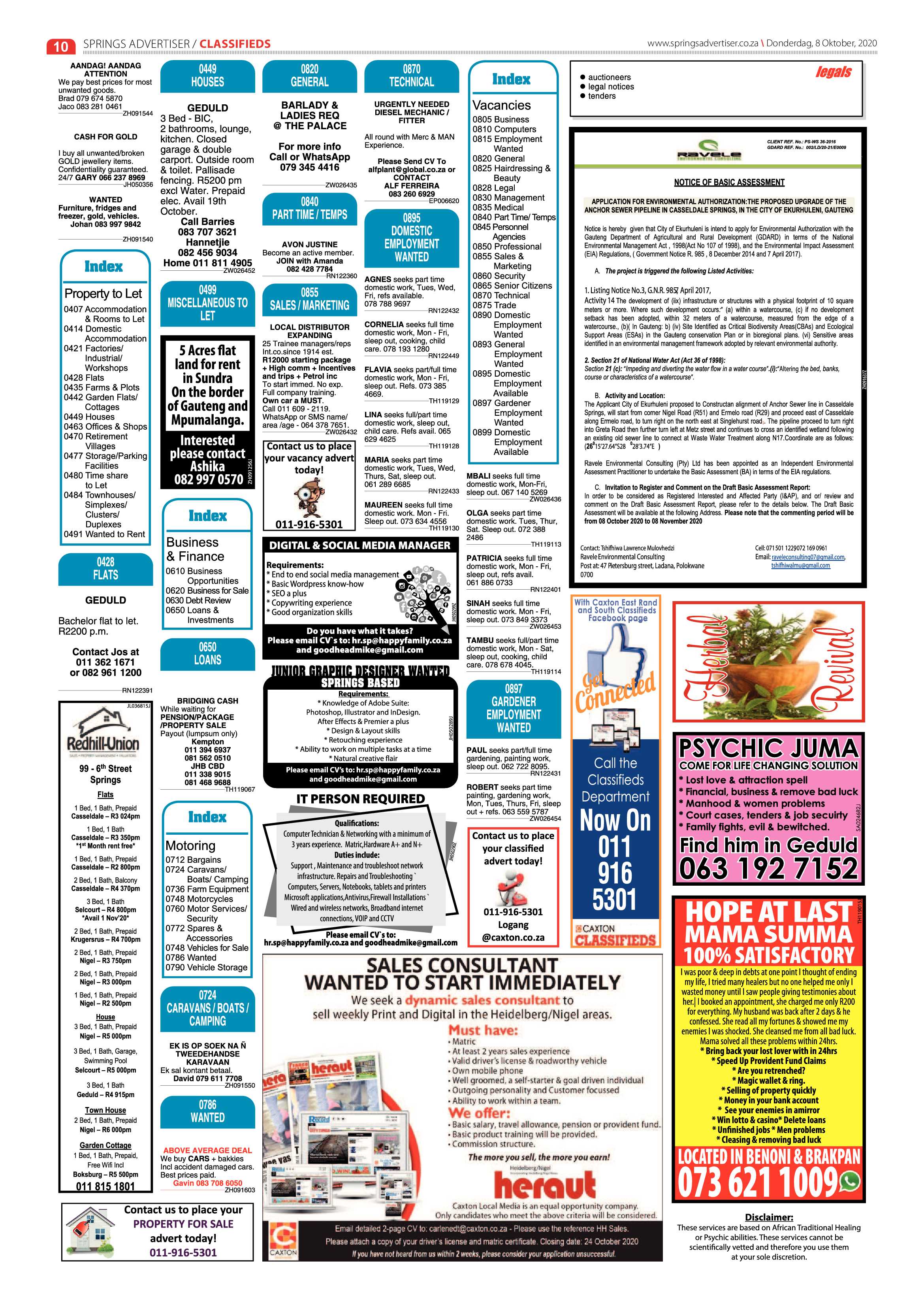 Springs Advertiser 08 October 2020 page 10