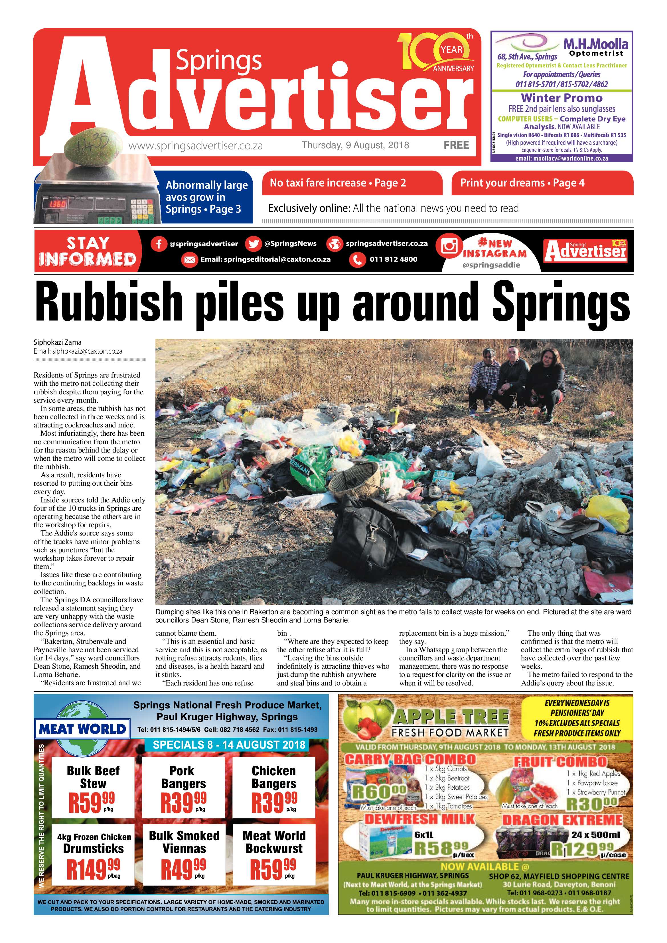 Springs Advertiser 09 August 2018 page 1