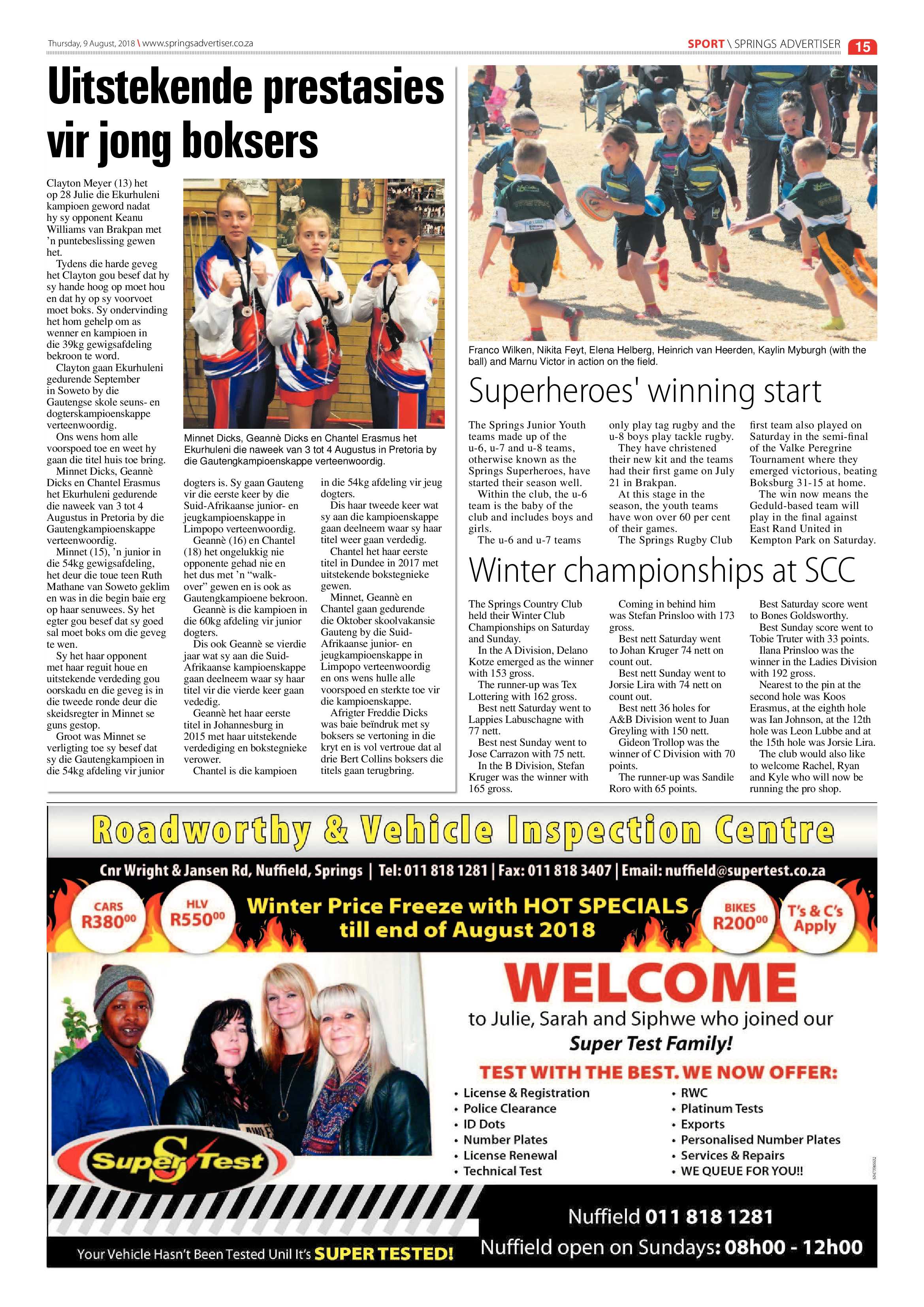 Springs Advertiser 09 August 2018 page 15