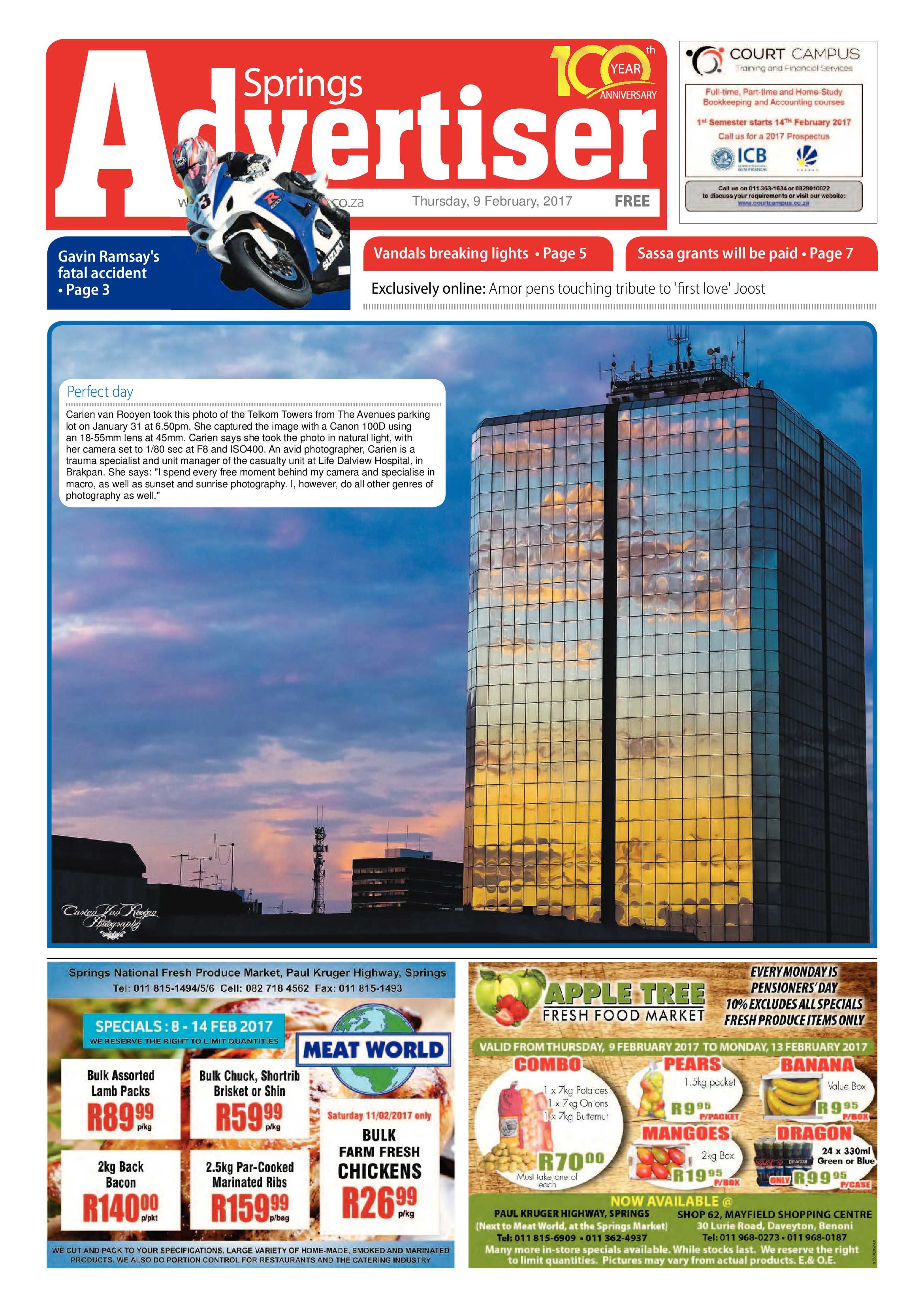 Springs Advertiser 09 February 2017 page 1