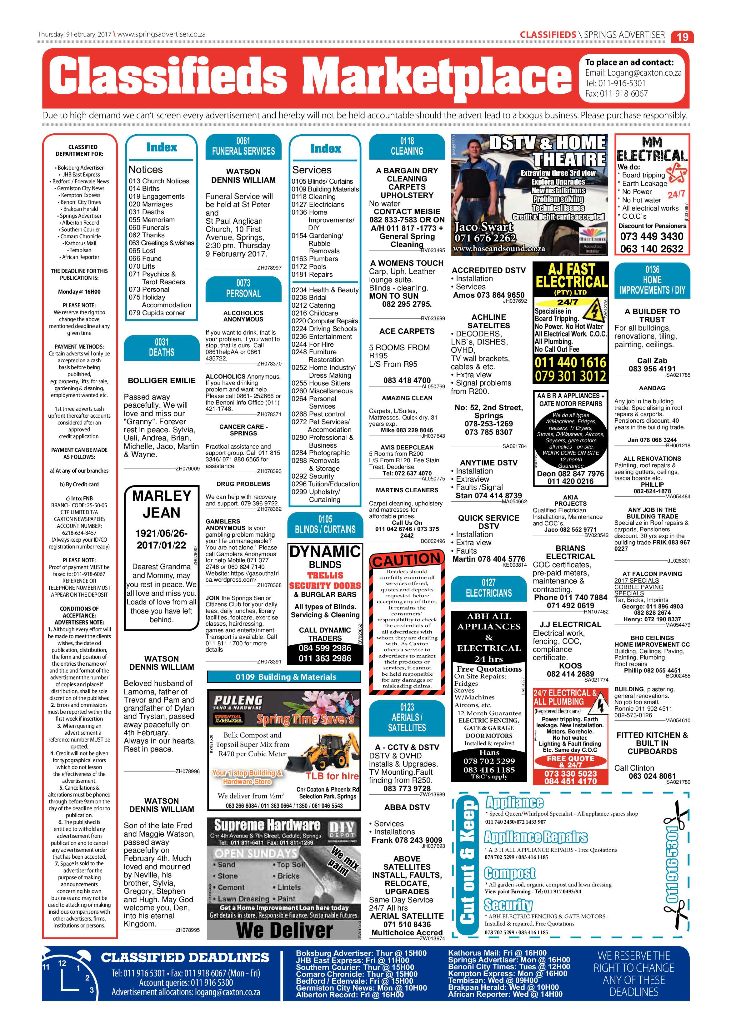 Springs Advertiser 09 February 2017 page 19