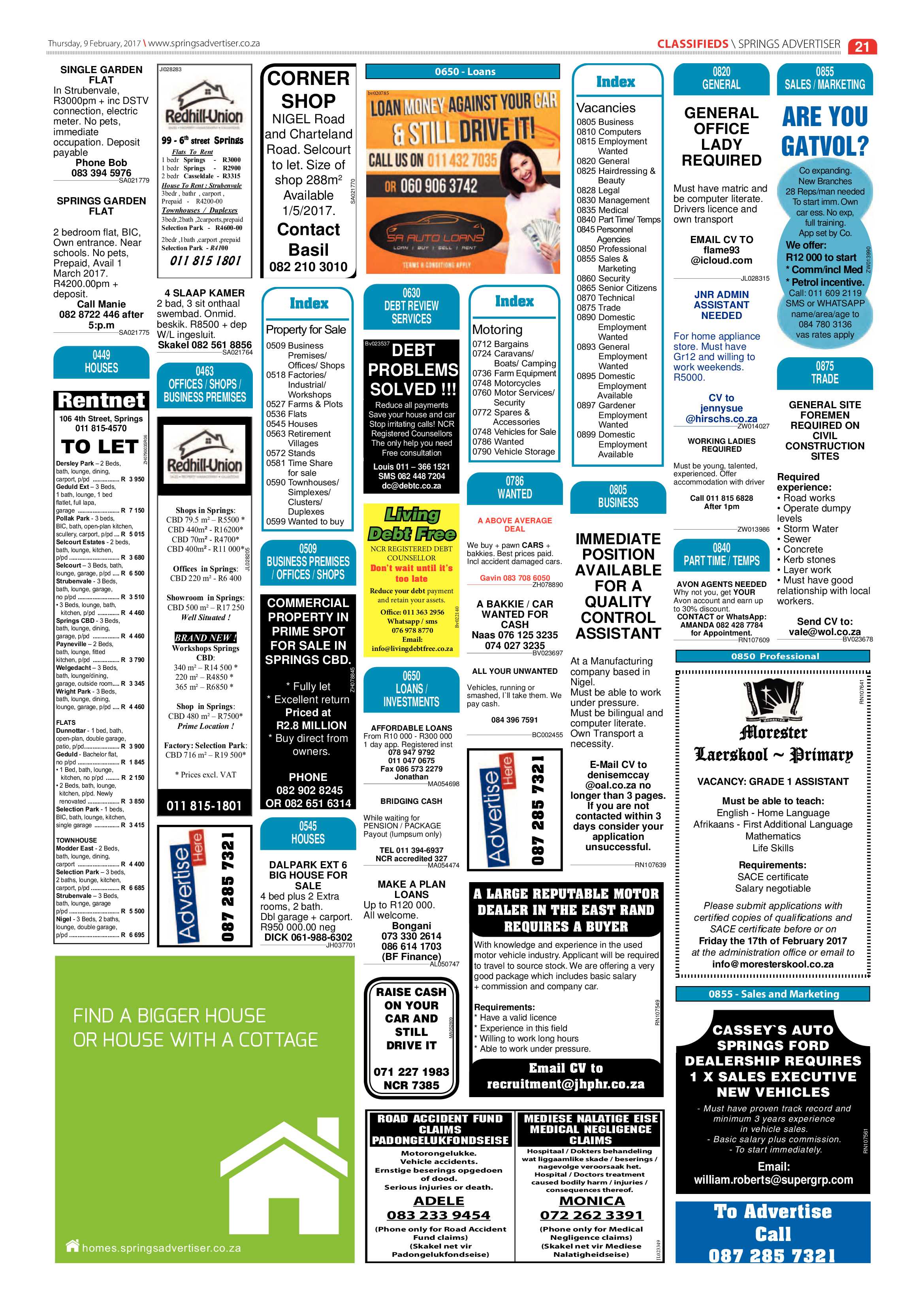 Springs Advertiser 09 February 2017 page 21