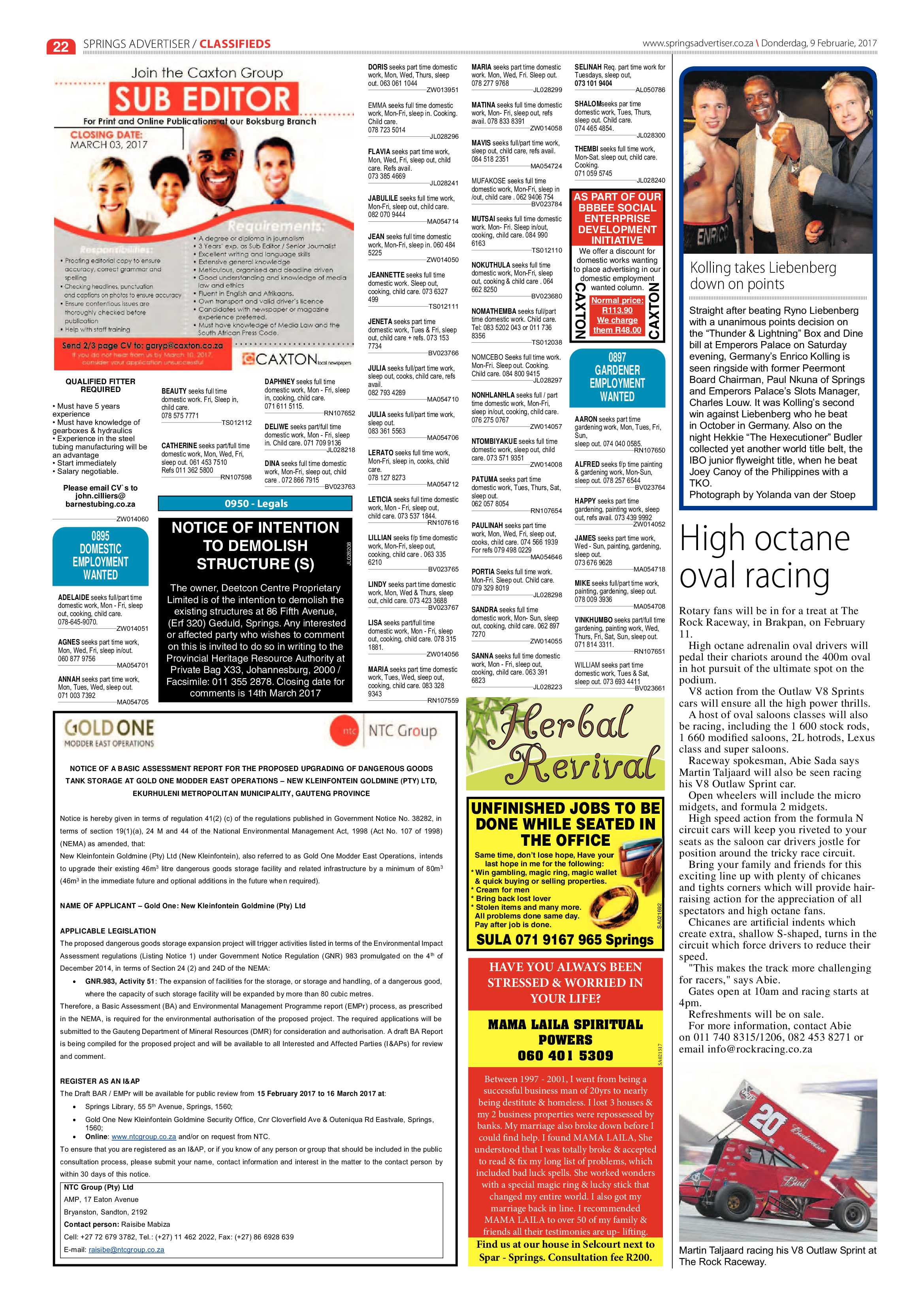 Springs Advertiser 09 February 2017 page 22