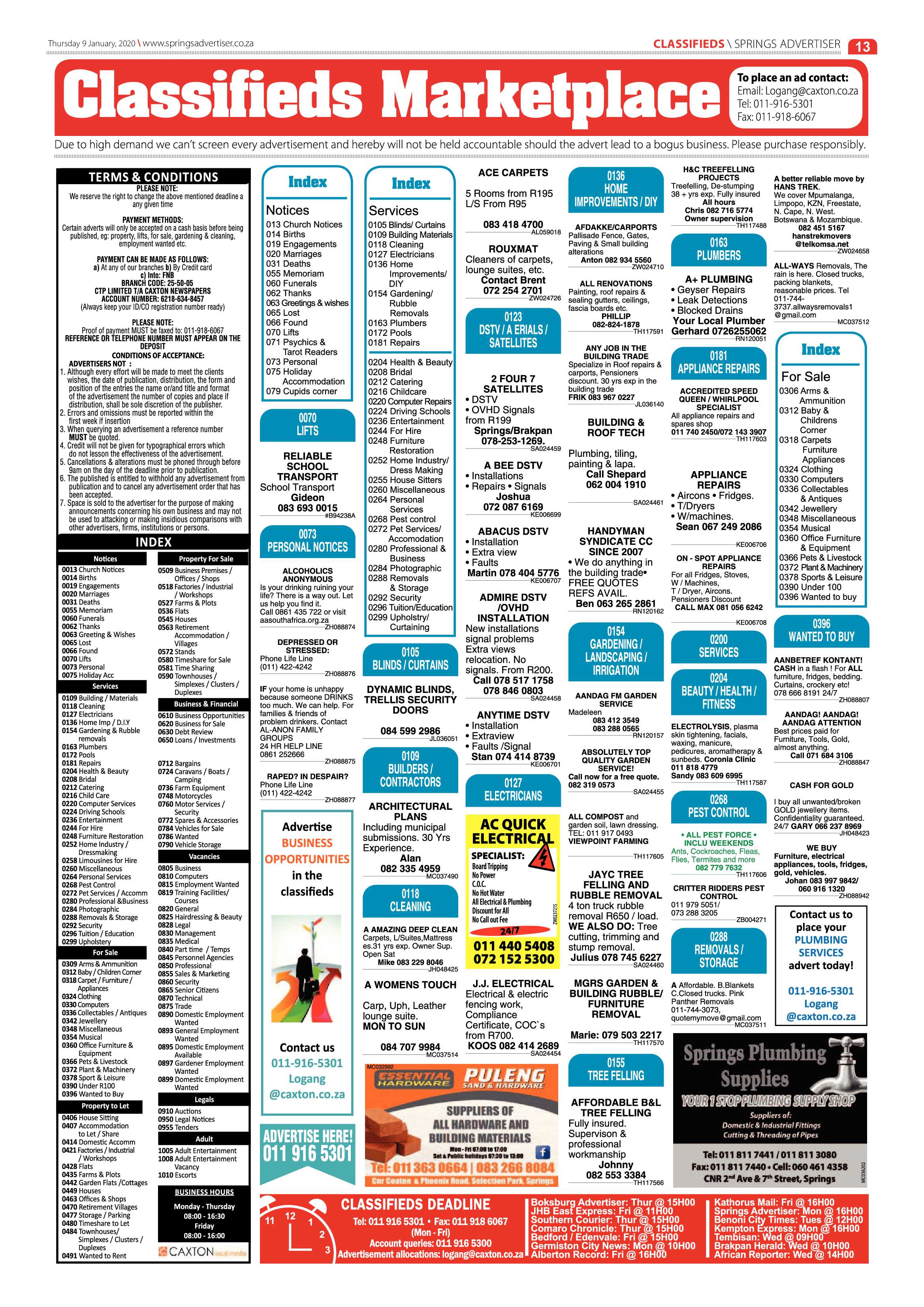 Springs Advertiser 09 January 2020 page 13