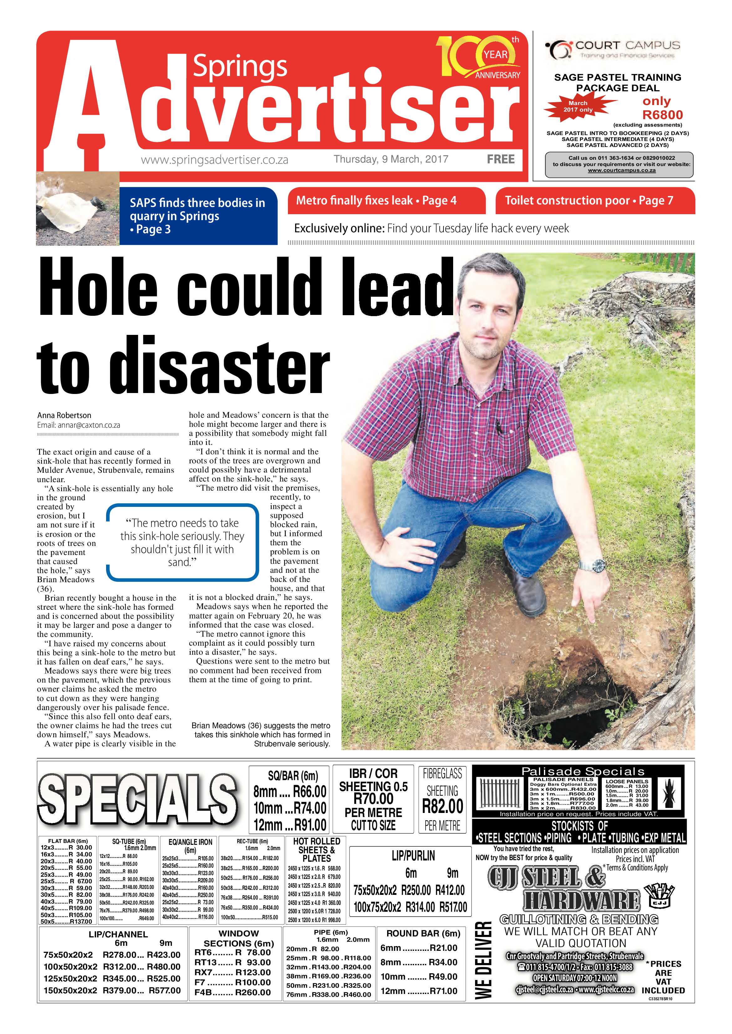 Springs Advertiser 09 March 2017 page 1