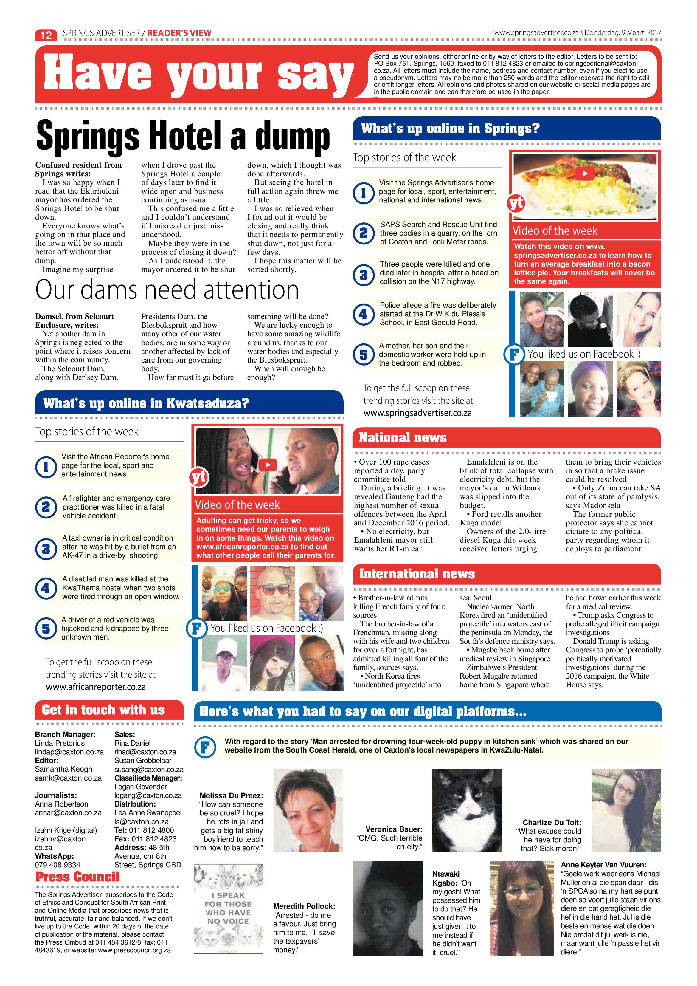 Springs Advertiser 09 March 2017 page 12