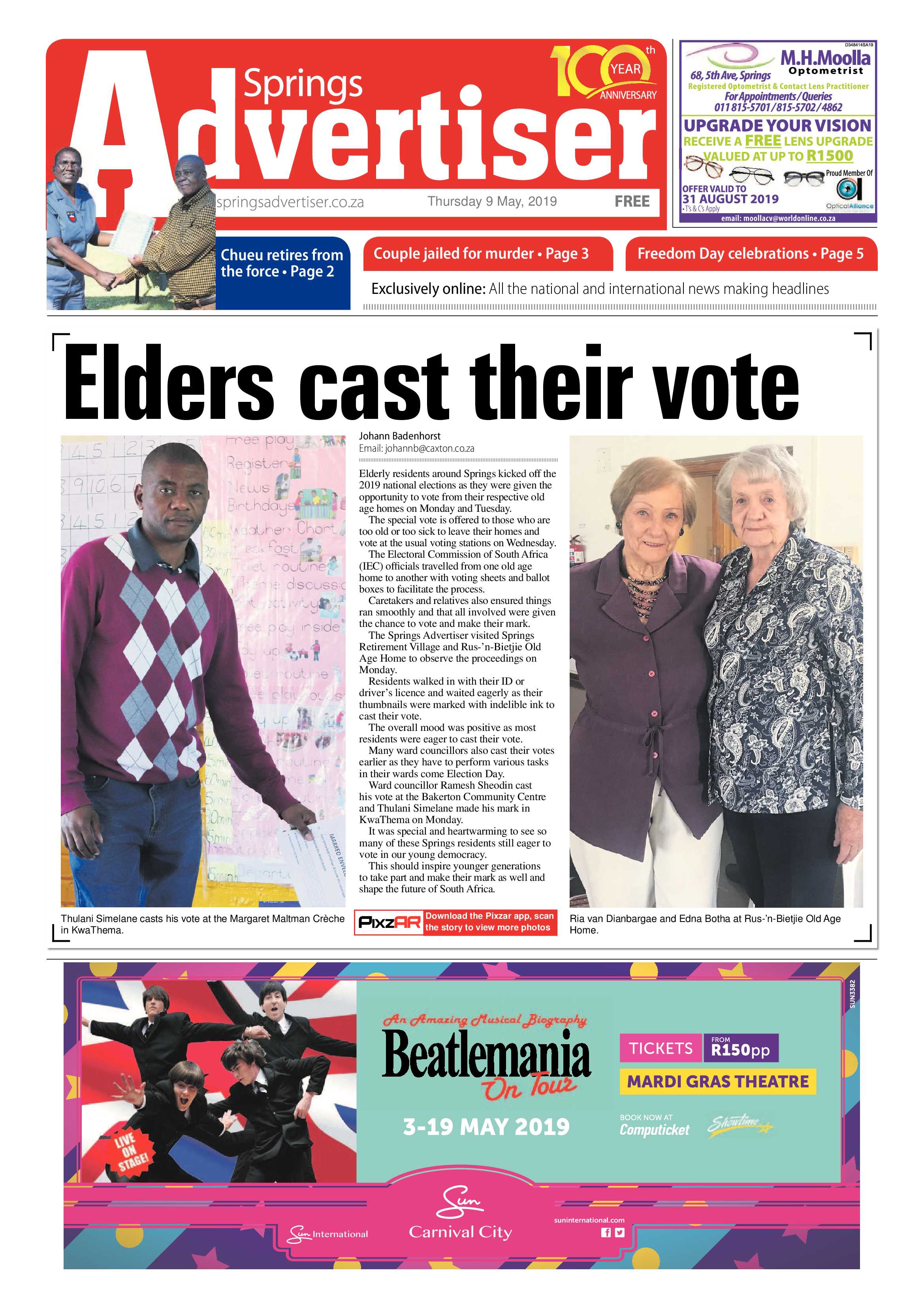 Springs Advertiser 09 May 2019 page 1