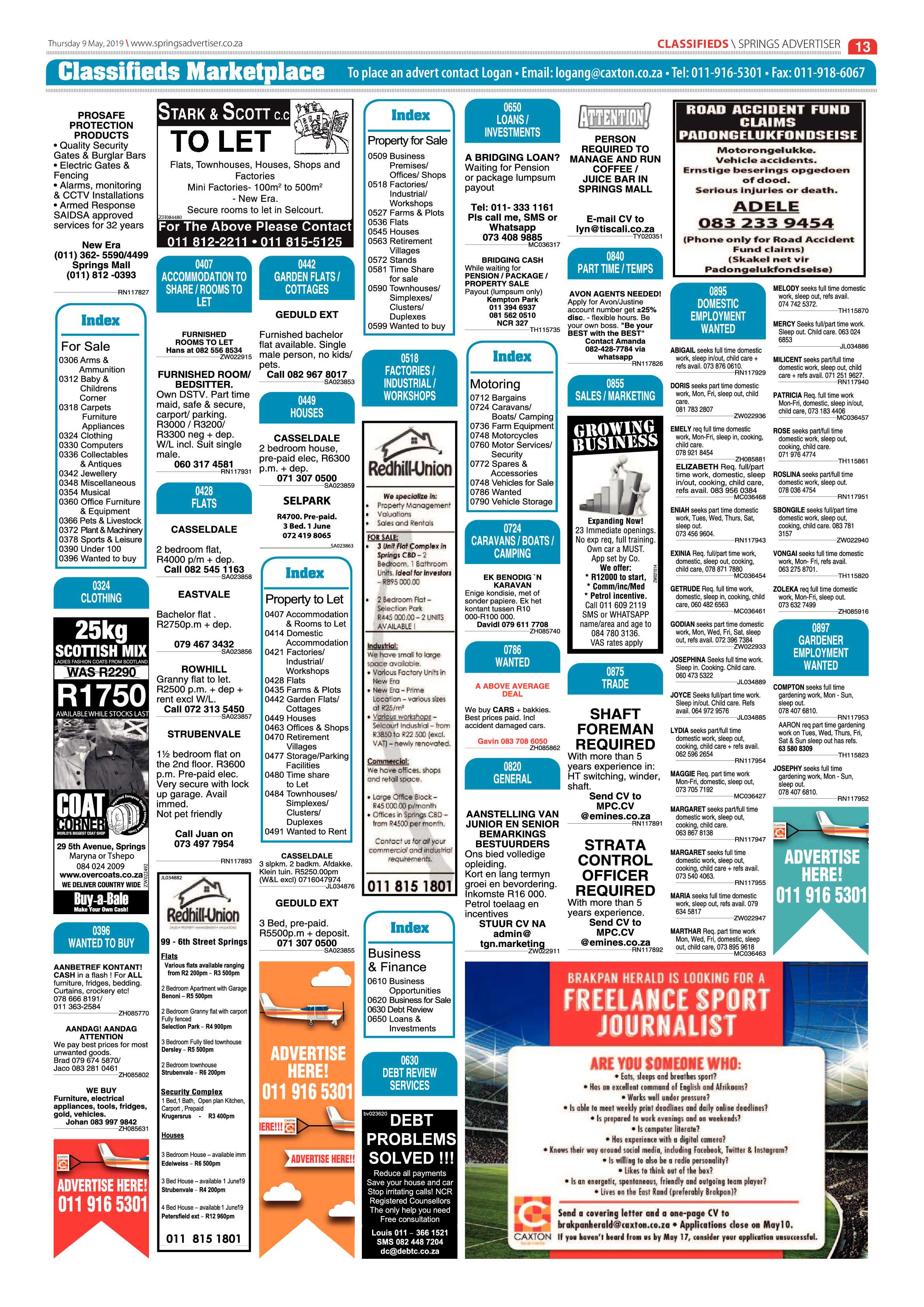 Springs Advertiser 09 May 2019 page 13