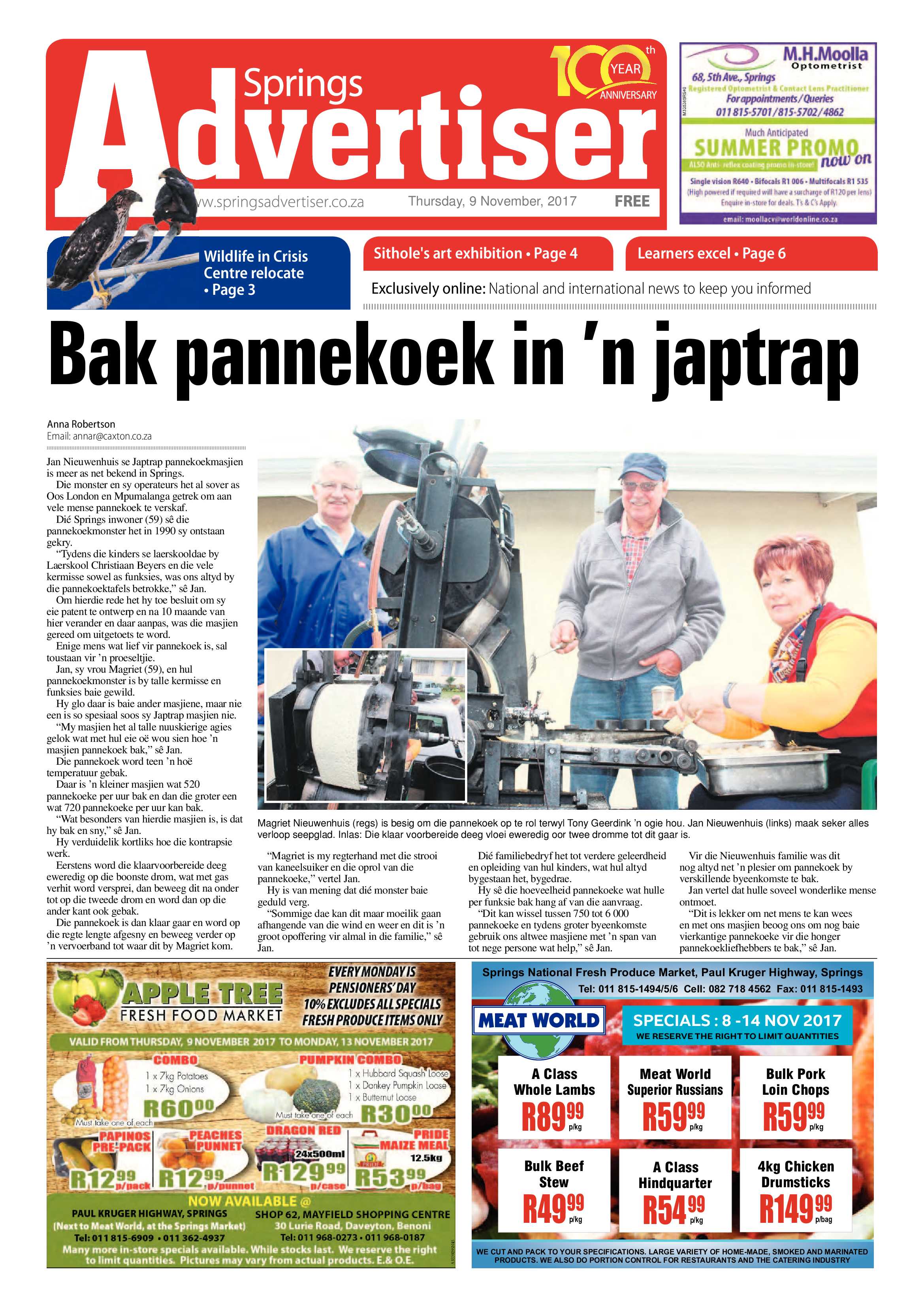 Springs Advertiser 09 November 2017 page 1