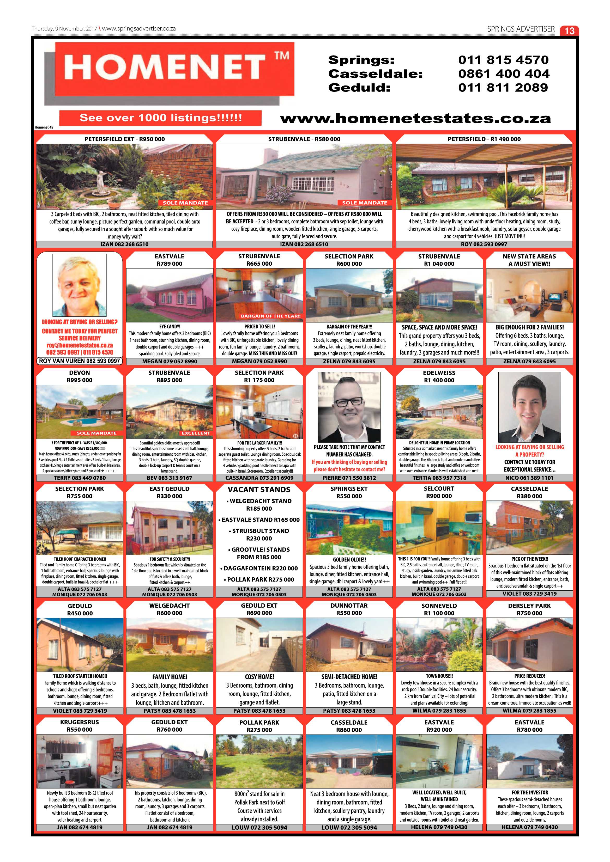 Springs Advertiser 09 November 2017 page 13