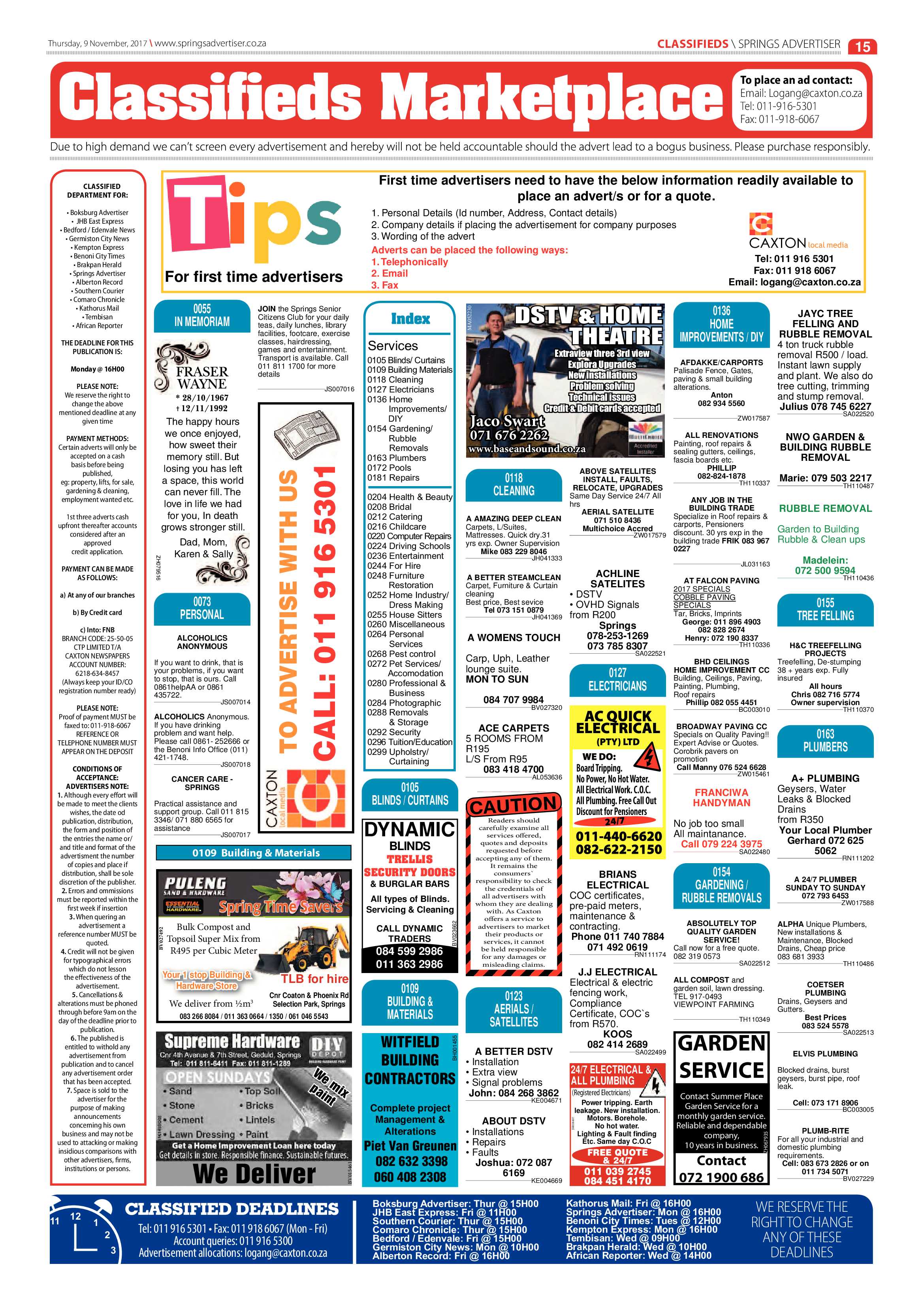 Springs Advertiser 09 November 2017 page 15
