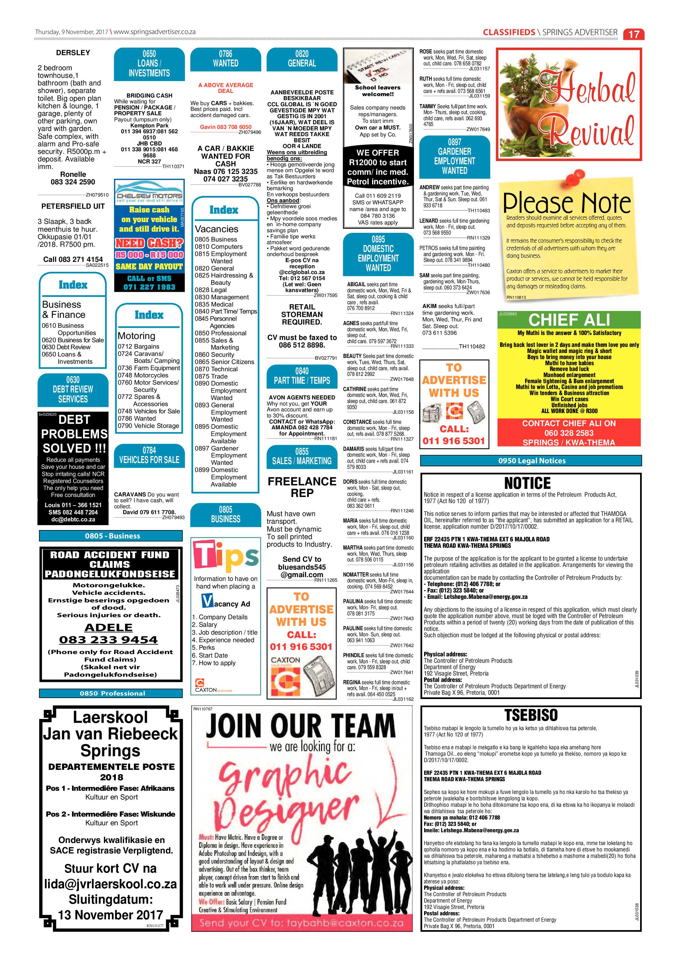 Springs Advertiser 09 November 2017 page 17