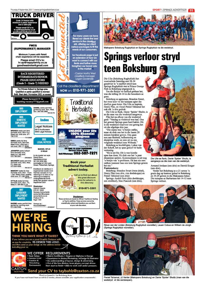 Springs Advertiser 09 September 2021 page 11