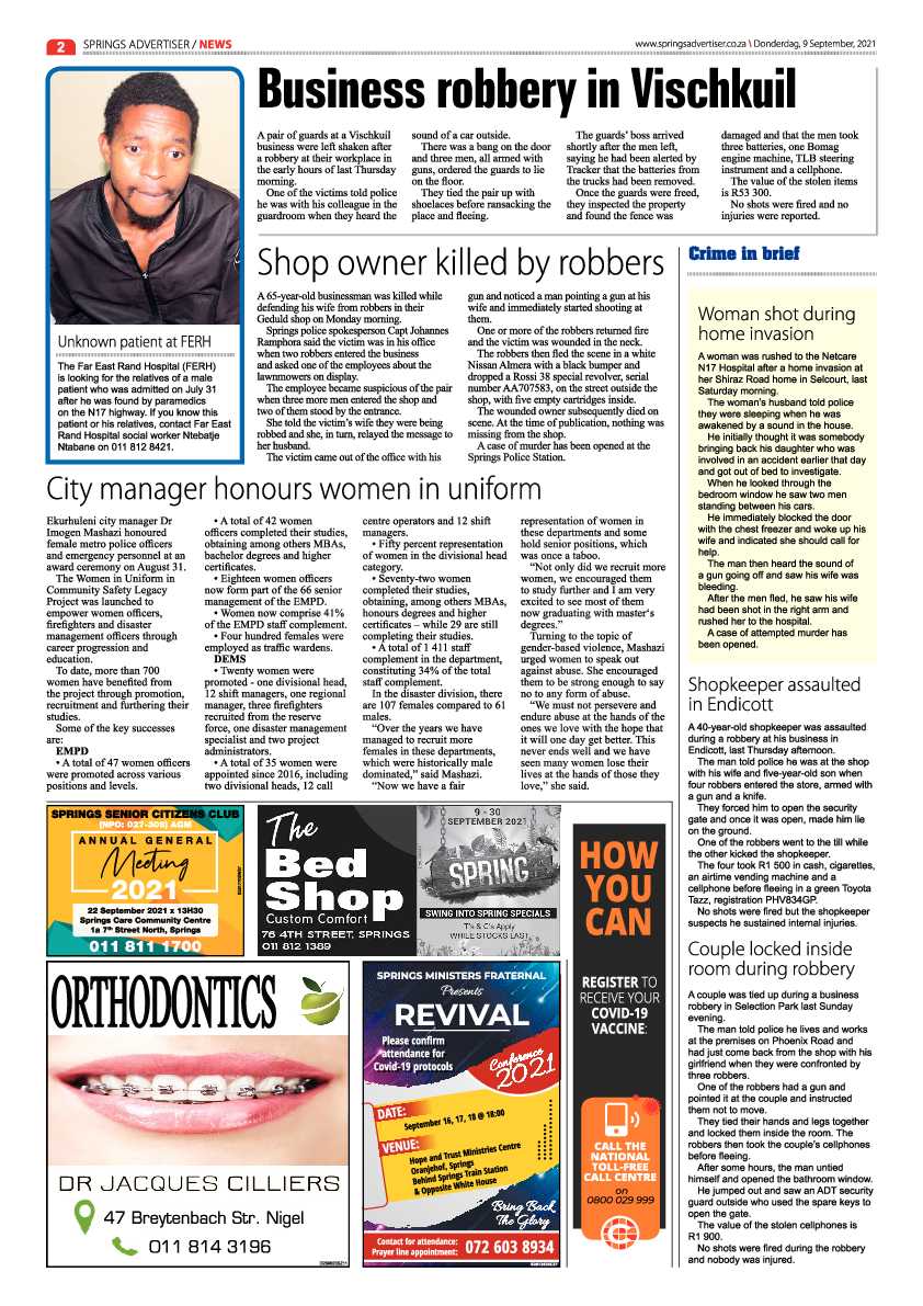 Springs Advertiser 09 September 2021 page 2