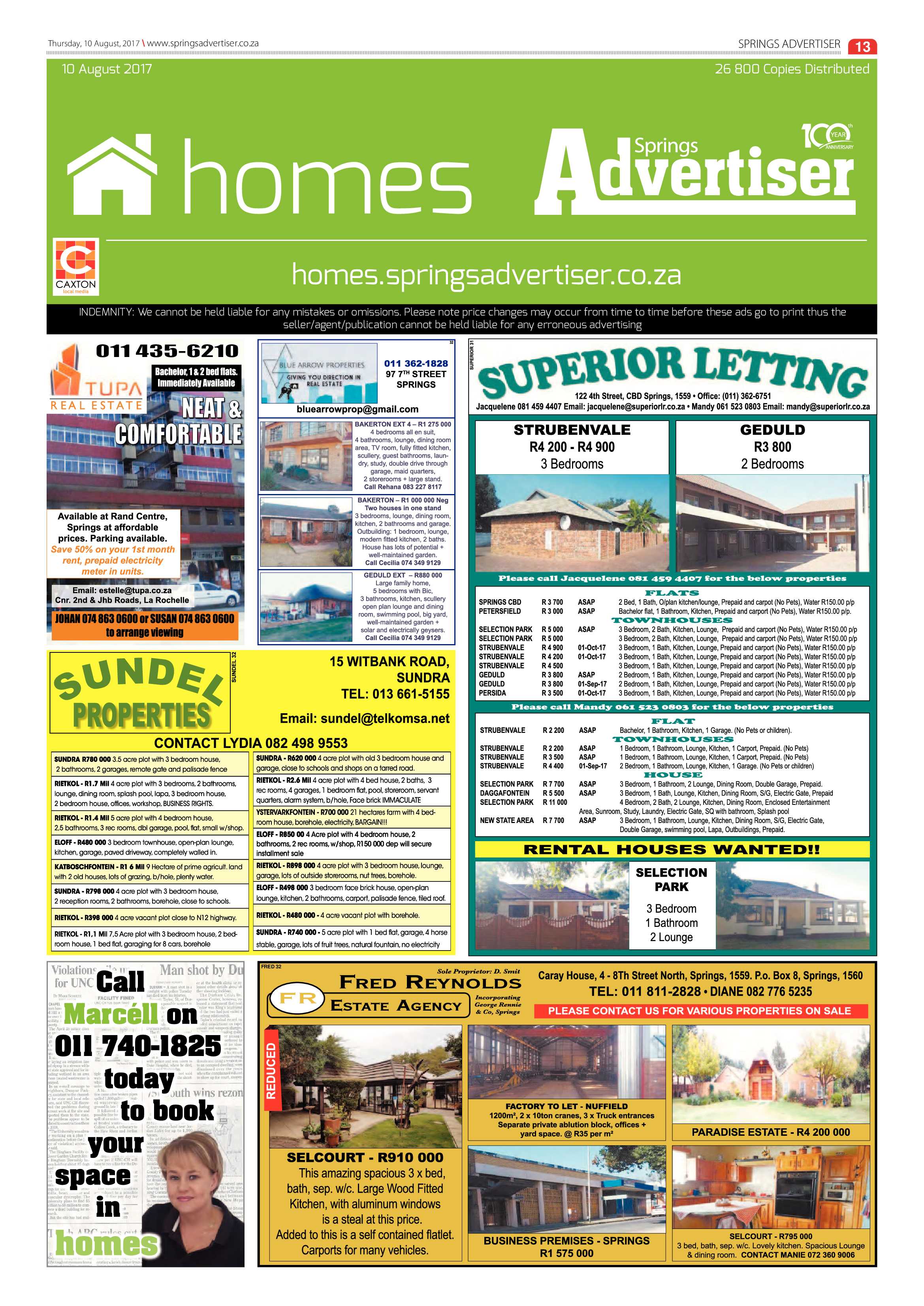 Springs Advertiser 10 August 2017 page 13