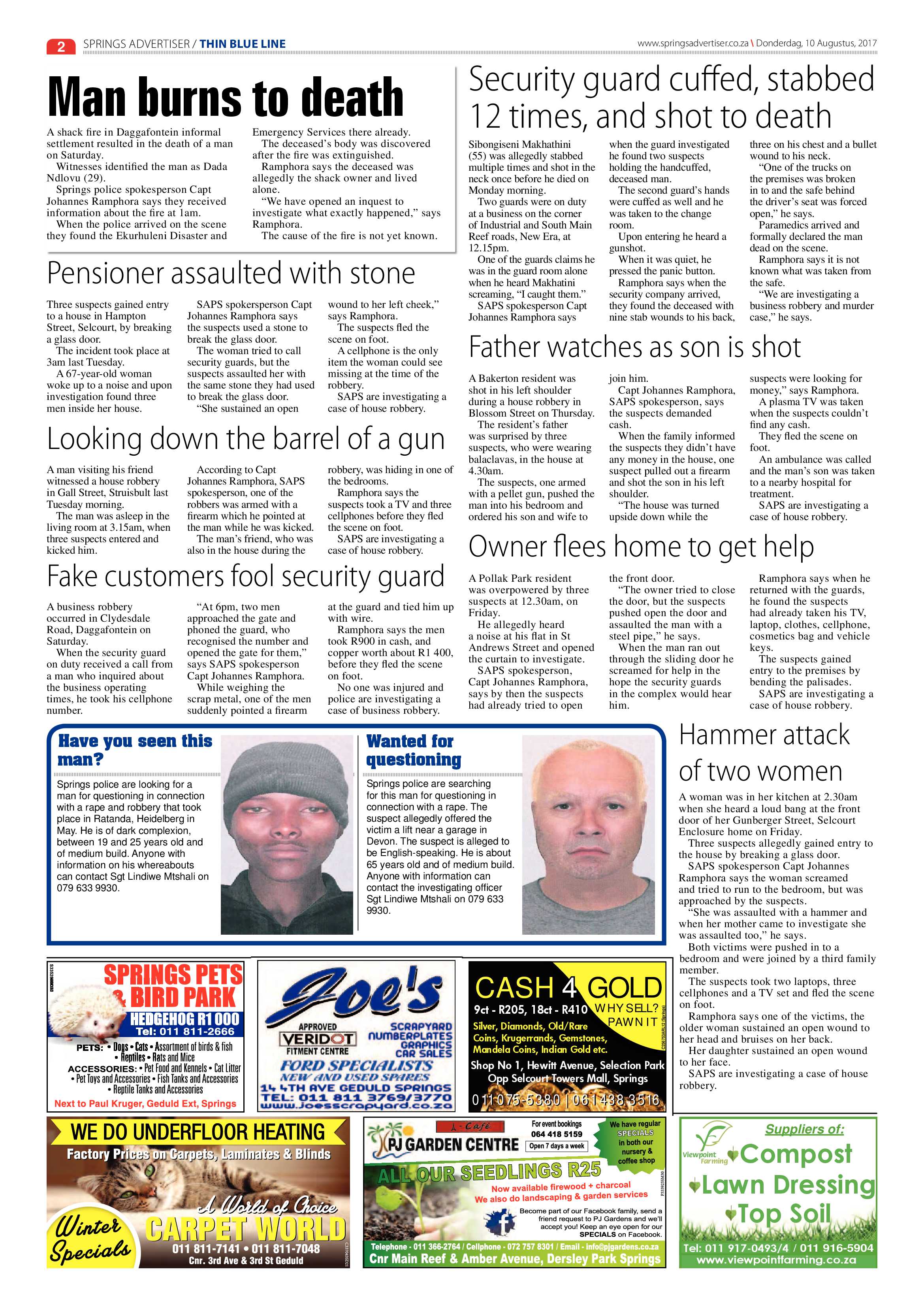 Springs Advertiser 10 August 2017 page 2