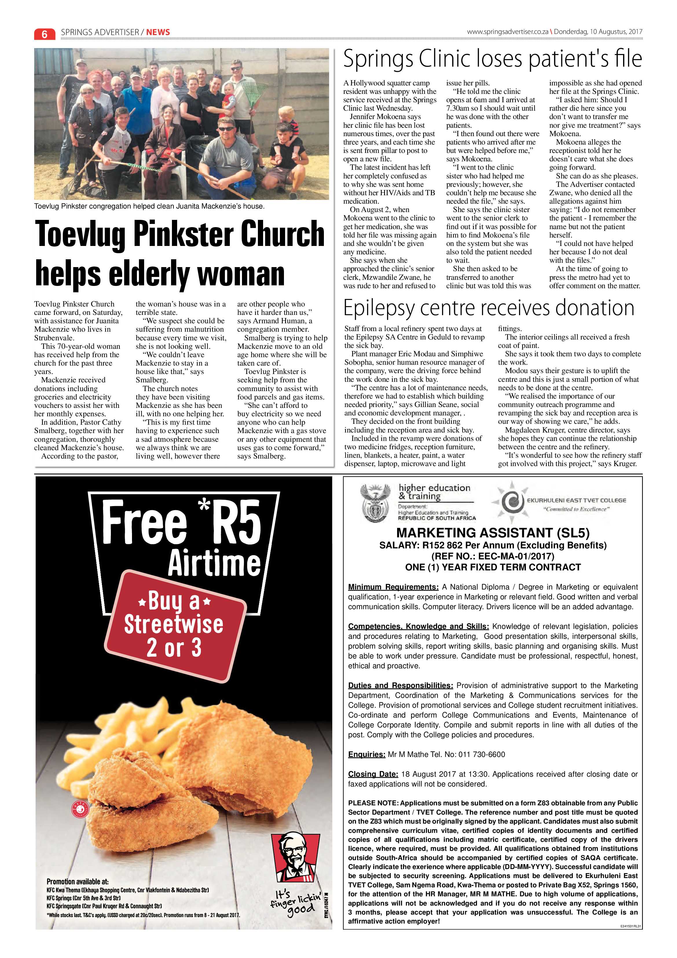 Springs Advertiser 10 August 2017 page 6