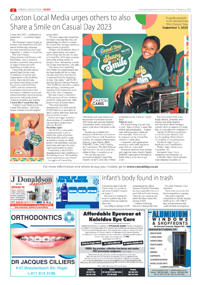 Springs Advertiser 10 August 2023 page 2