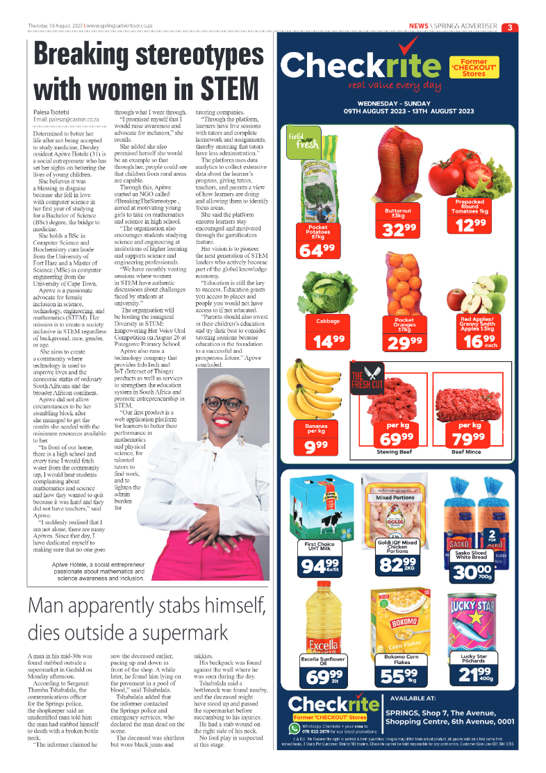 Springs Advertiser 10 August 2023 page 3