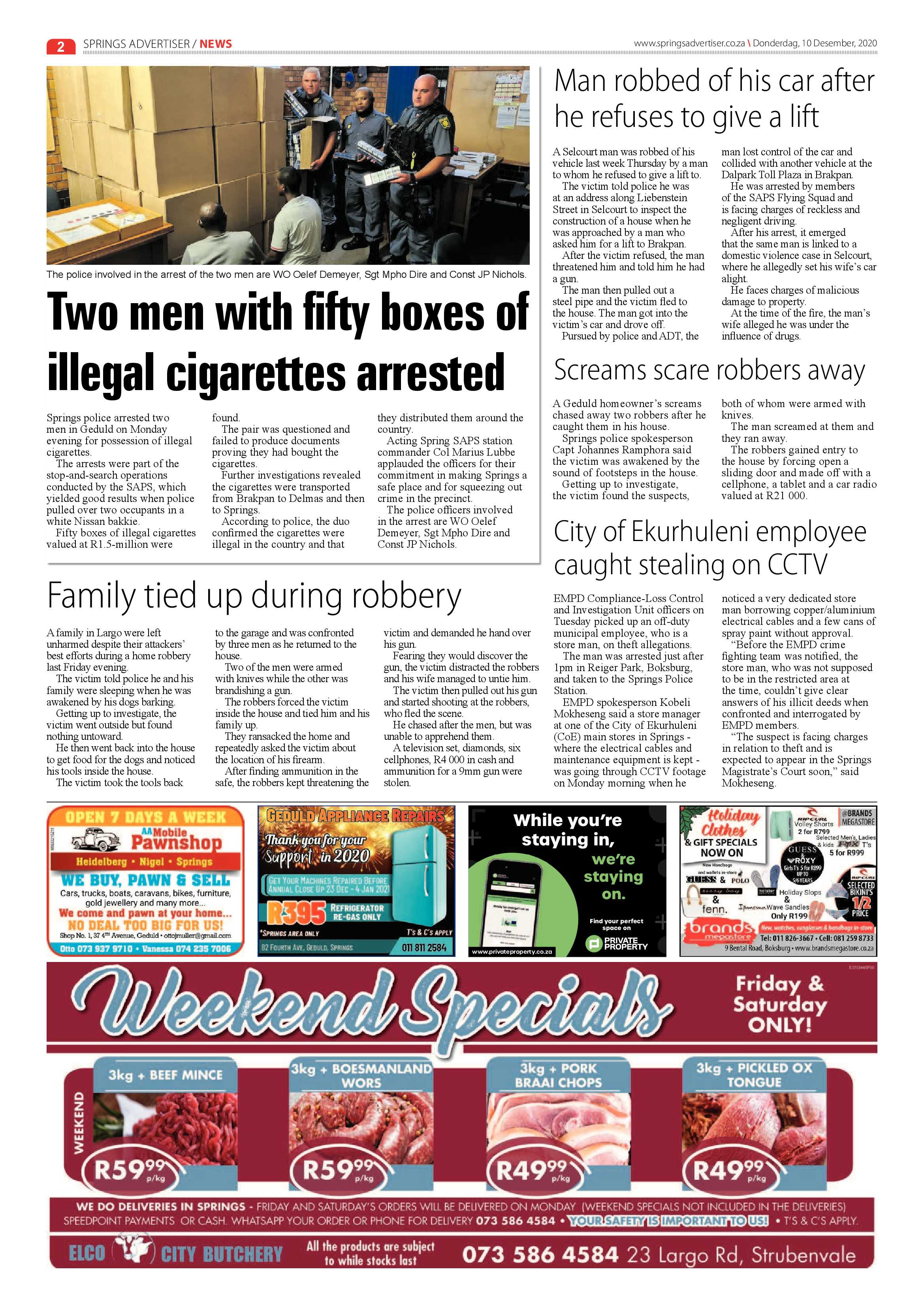 Springs Advertiser 10 December  2020 page 2