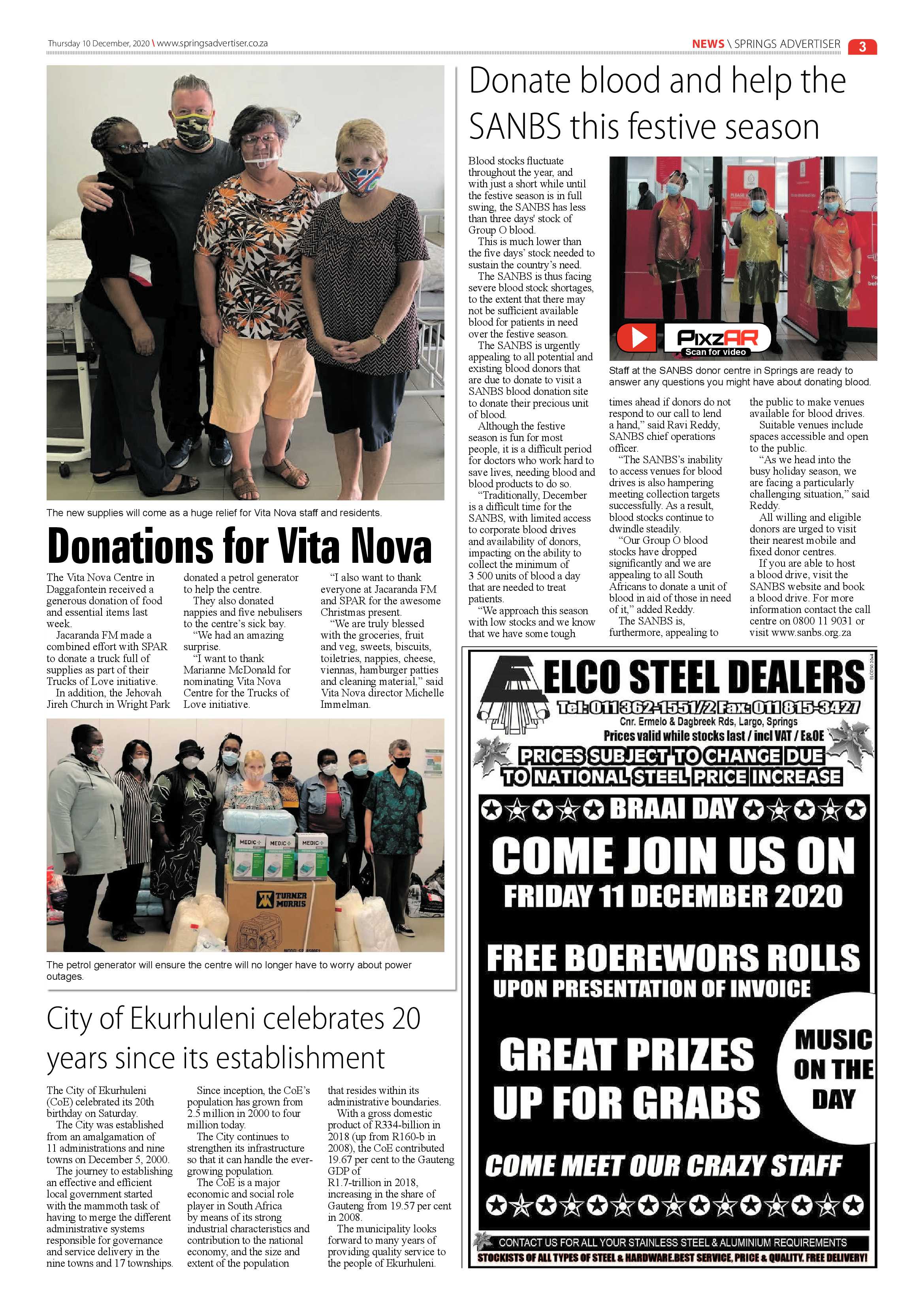 Springs Advertiser 10 December  2020 page 3