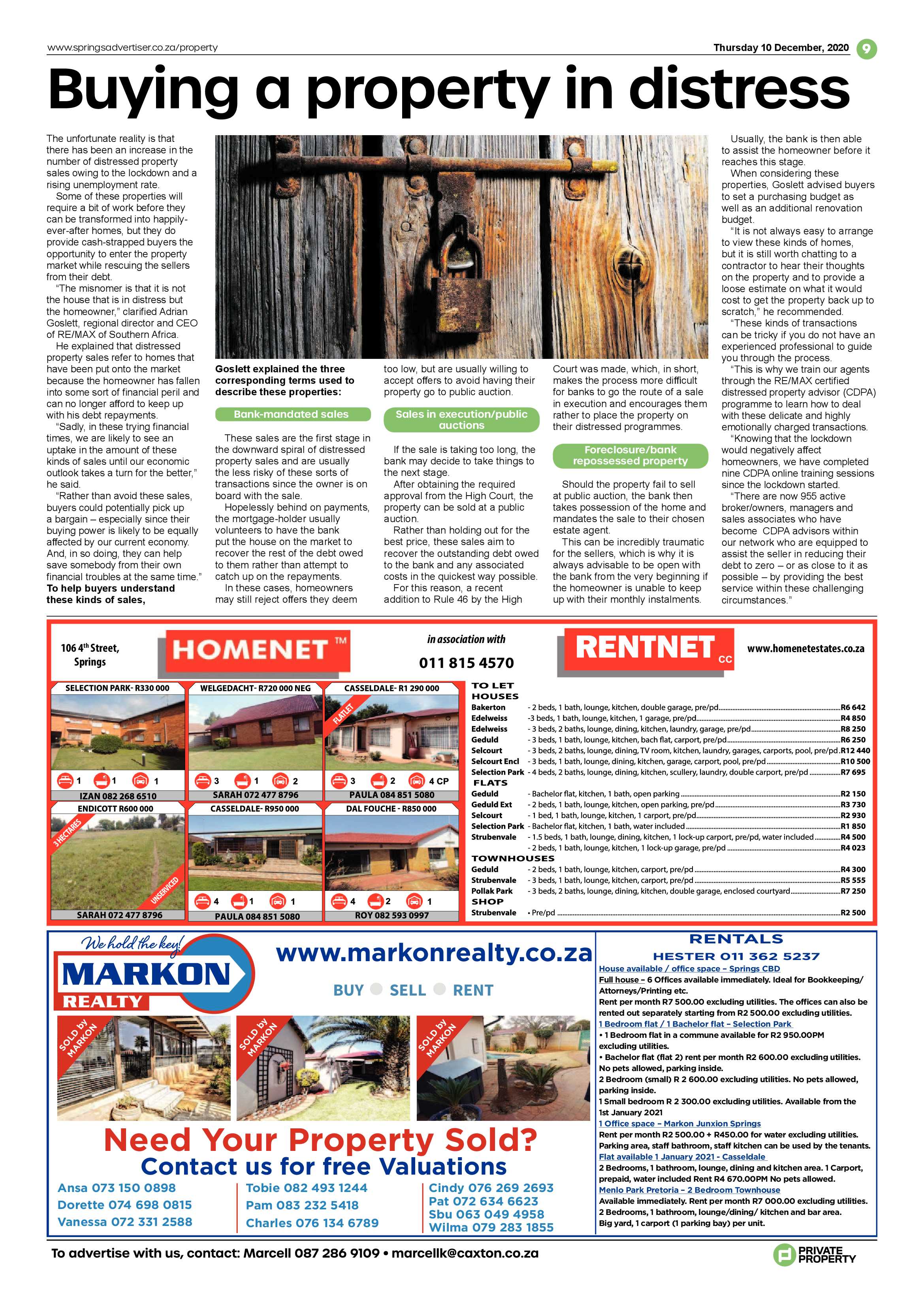 Springs Advertiser 10 December  2020 page 9