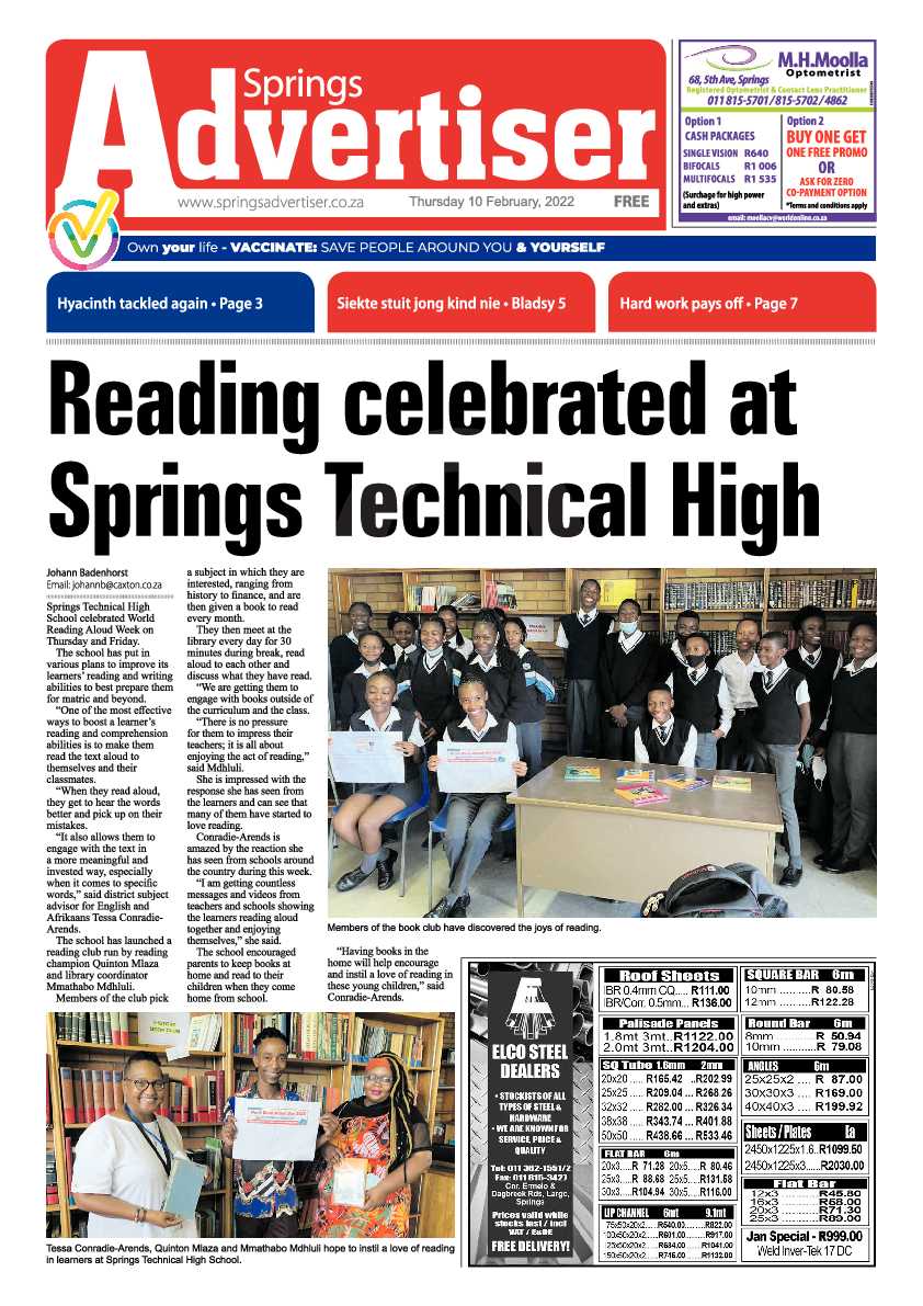 Springs Advertiser 10 February 2022 page 1